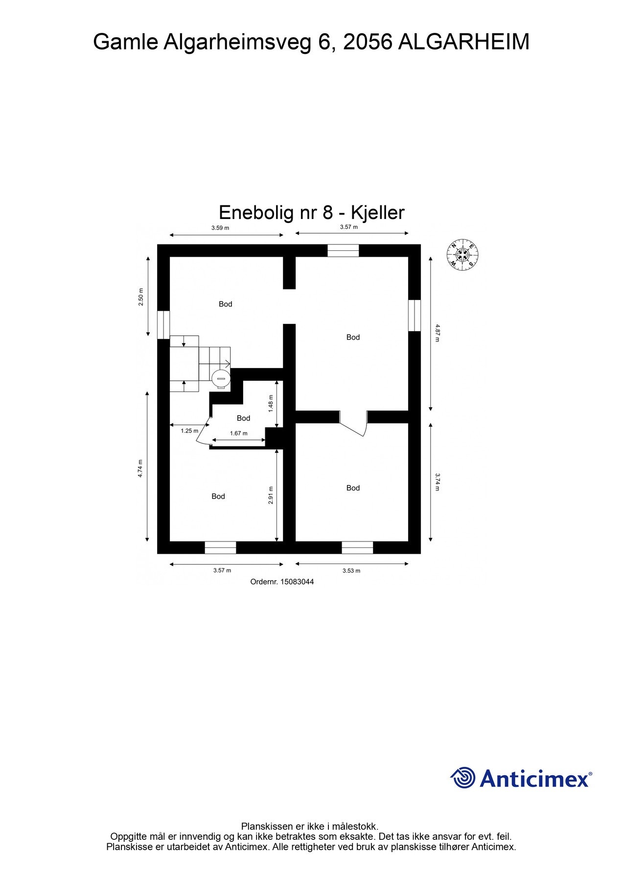 Plantegning kjeller. Galleribilde