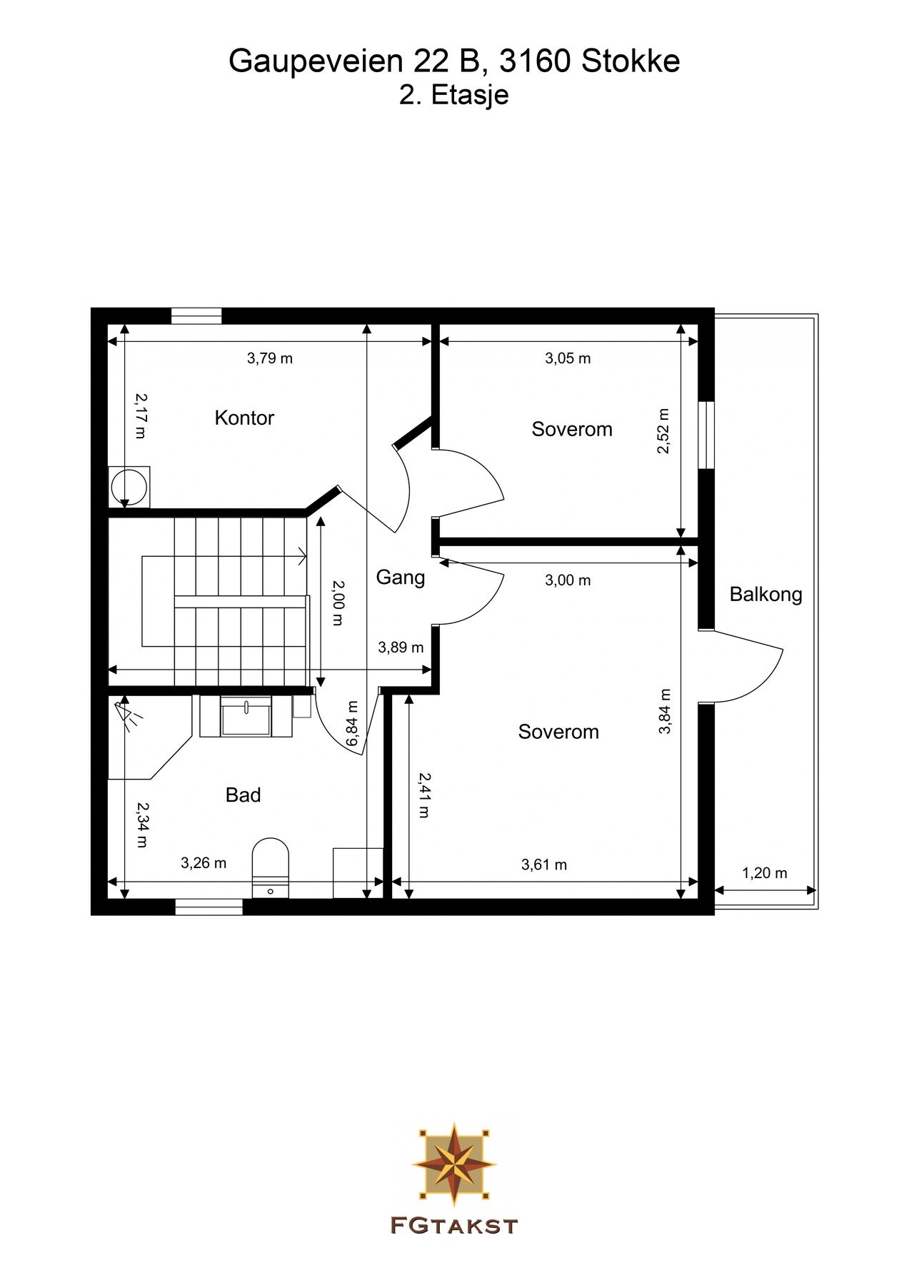 Gjør deg kjent med planløsningen i 2.etasje Galleribilde