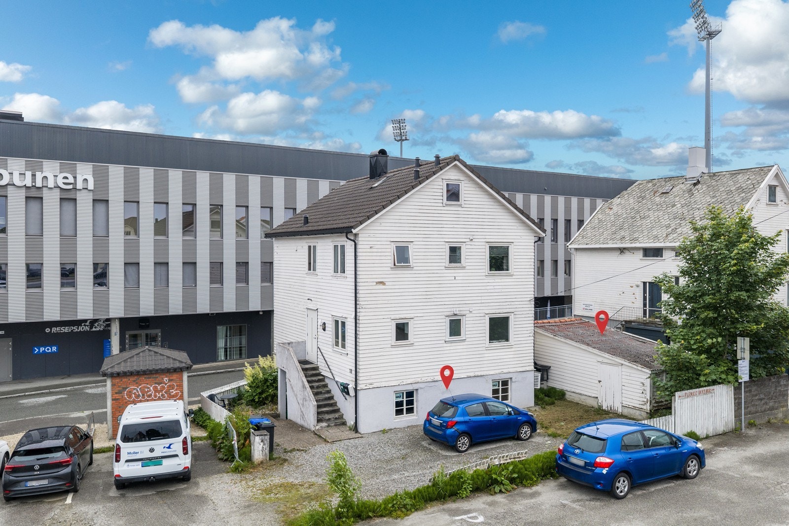 Markert kjeller og garasje. Parkering her tilhører de andre seksjonene i bygget Galleribilde