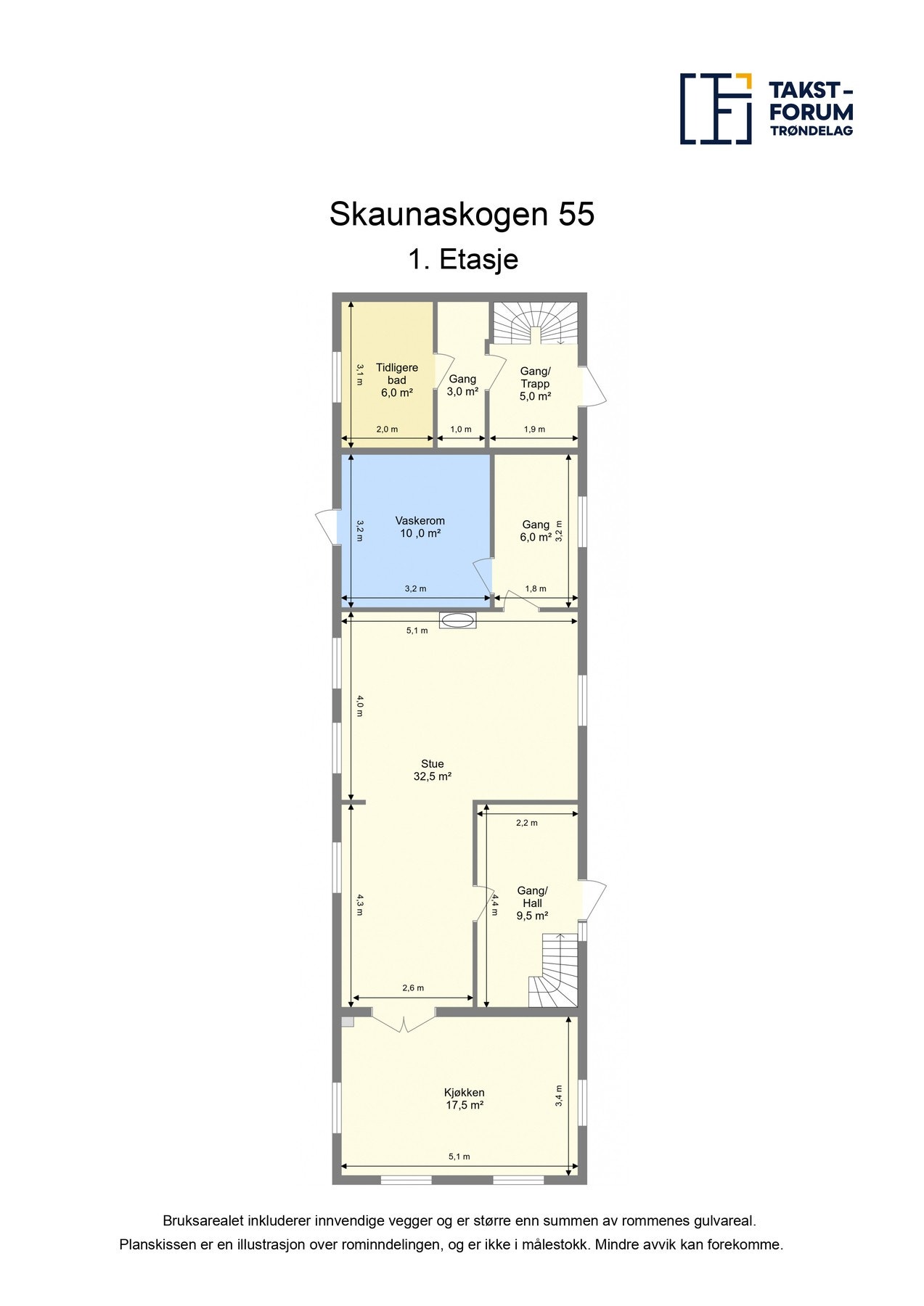Planskisse 1. etg. Galleribilde
