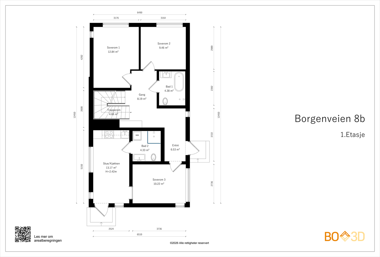 Plantegning 1. etasje Galleribilde