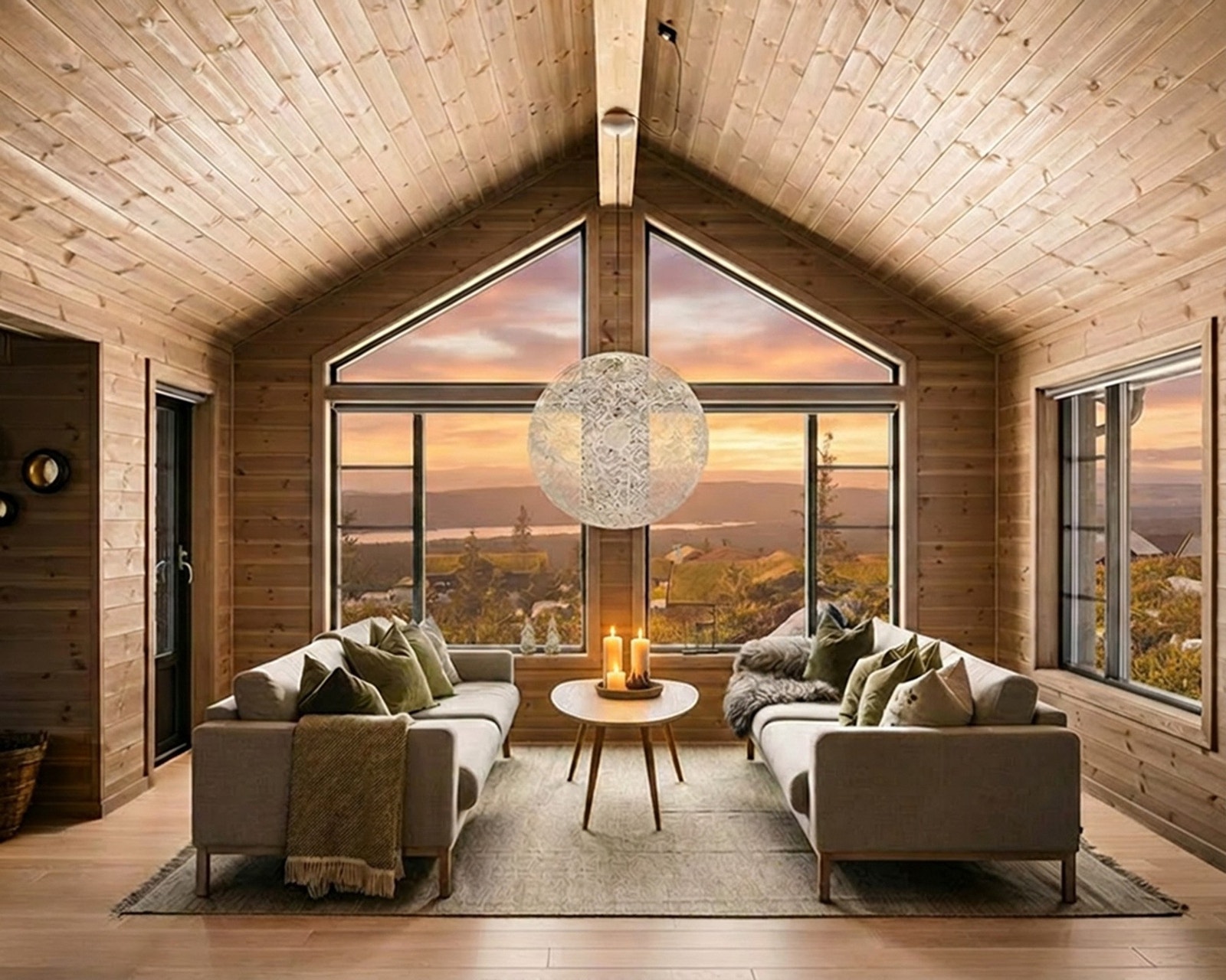 Store vindusflater slipper lyset og naturen inn! AI-redigert foto fra en oppsatt Storeble panorama Galleribilde