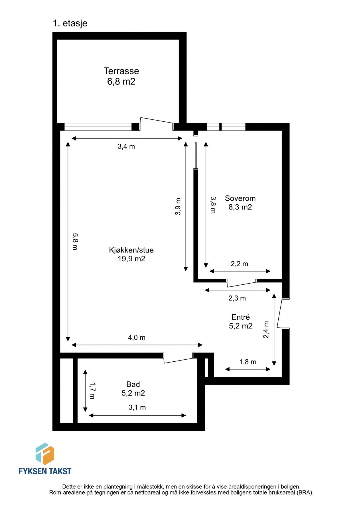 Målsatt planskisse. Galleribilde