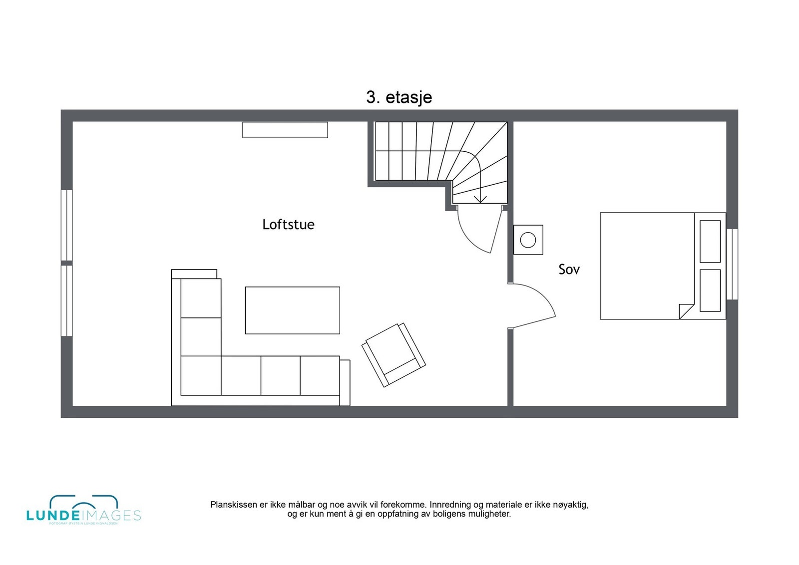 Planskisse loftsetasje Galleribilde