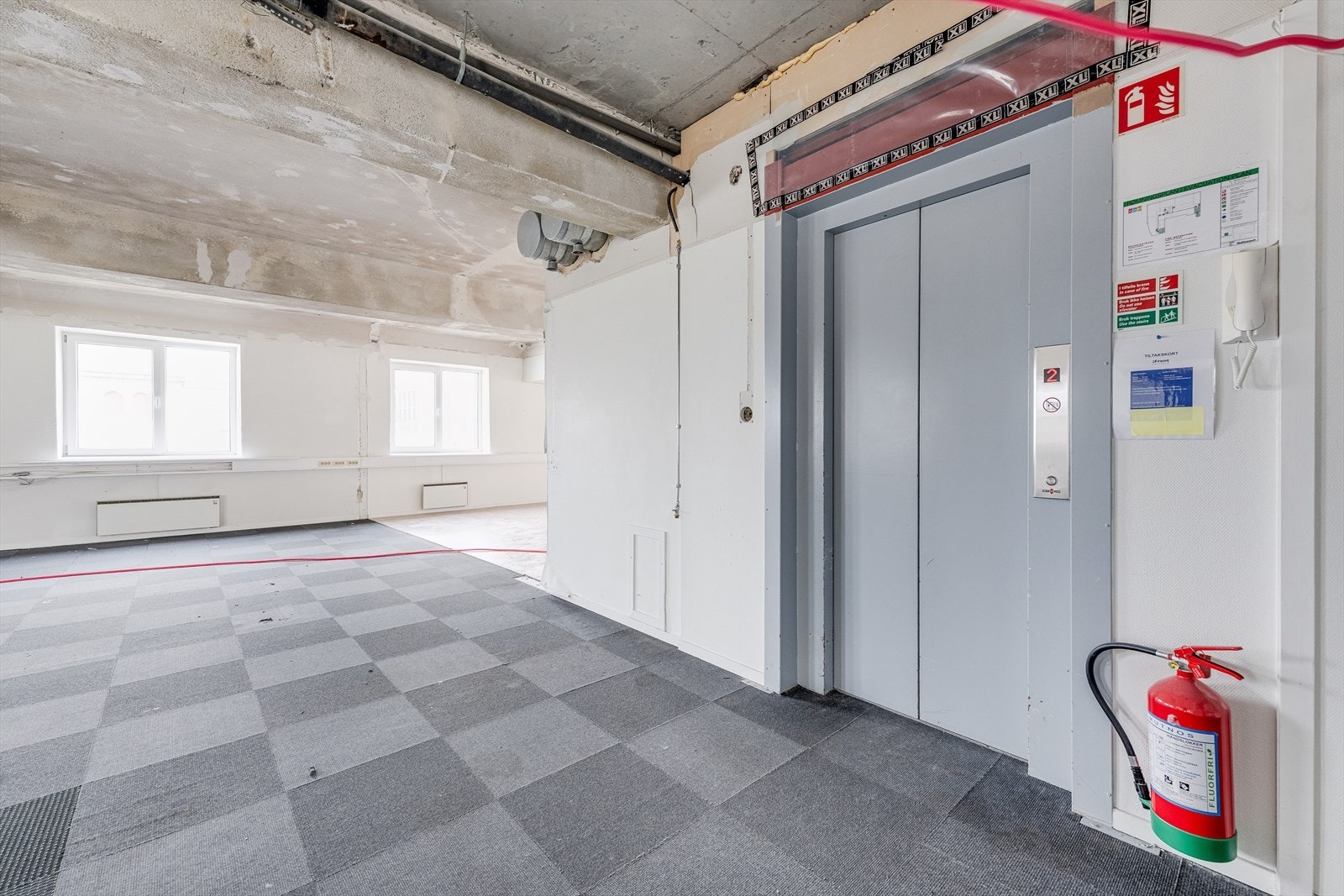 BTA 260 m² i 5. etasje klar for innredning.