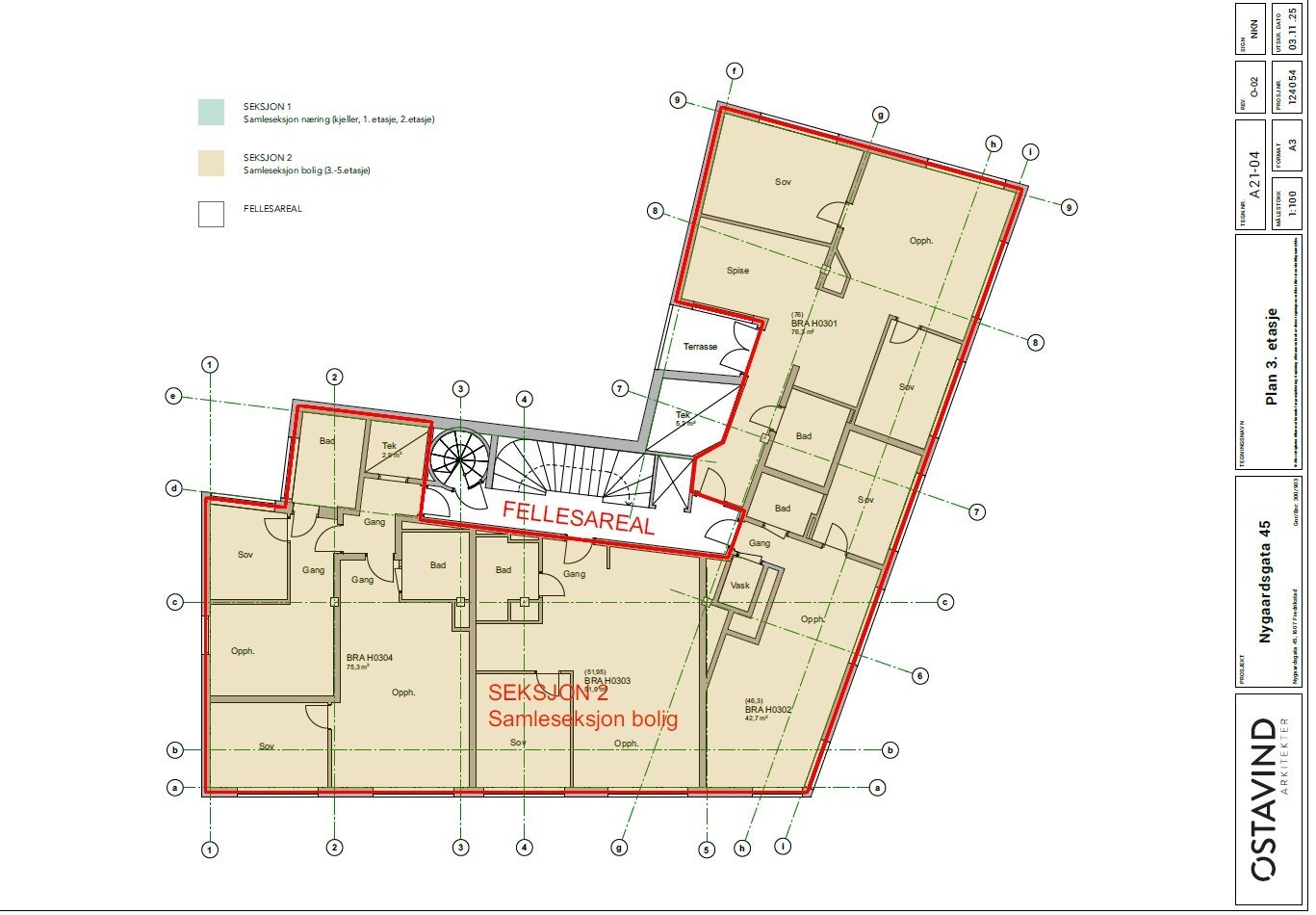 3. etasje - samleseksjon bolig Galleribilde