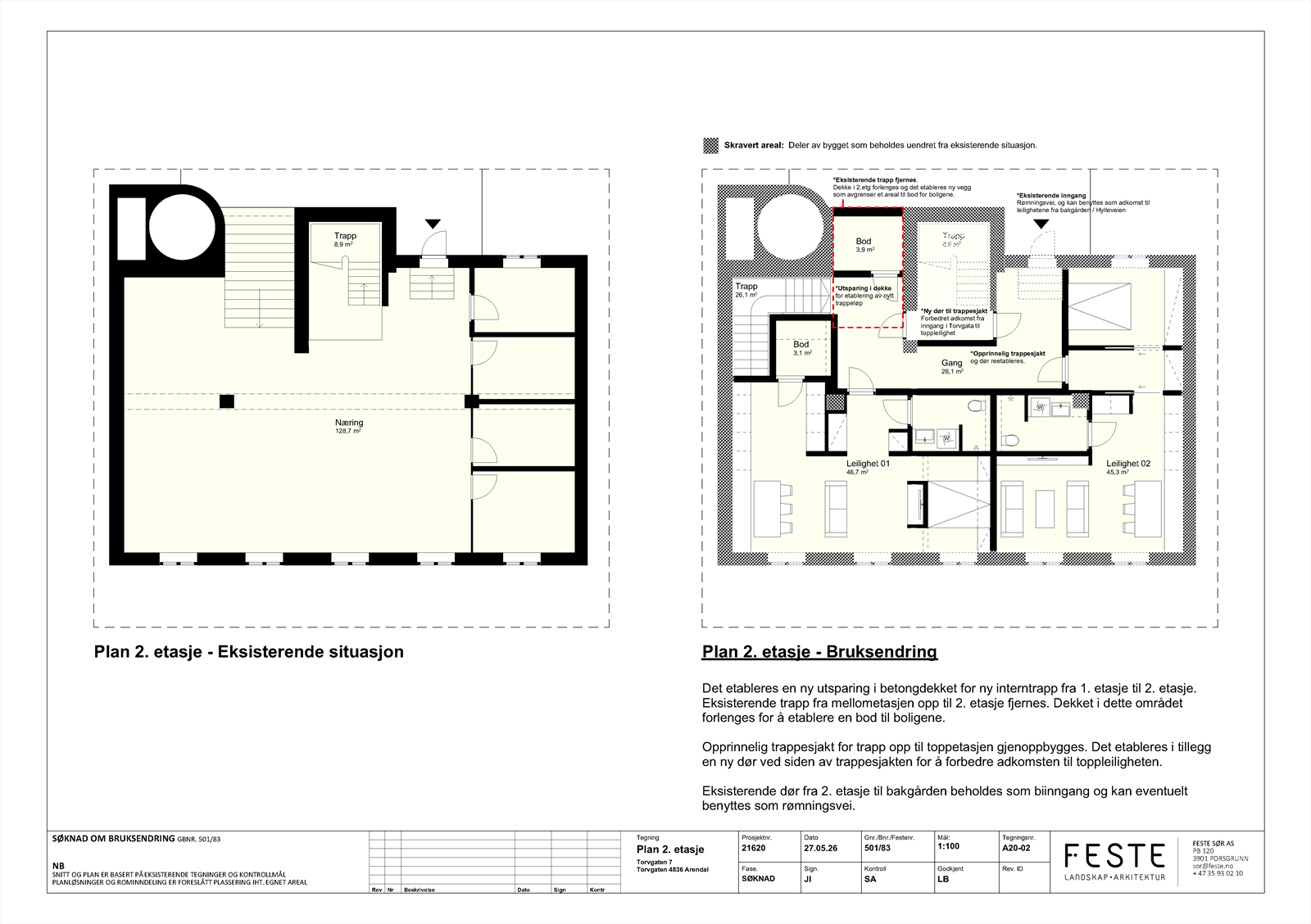 Plan 2. etasje (eksisterende vs. eventuell bruksendring) Galleribilde