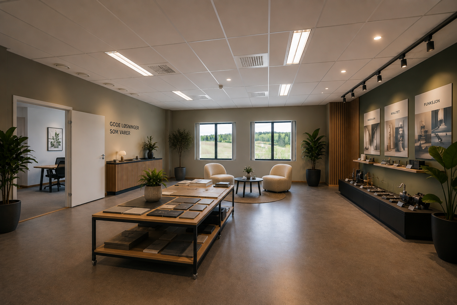 Illustrasjon showroom 190 kvm Galleribilde