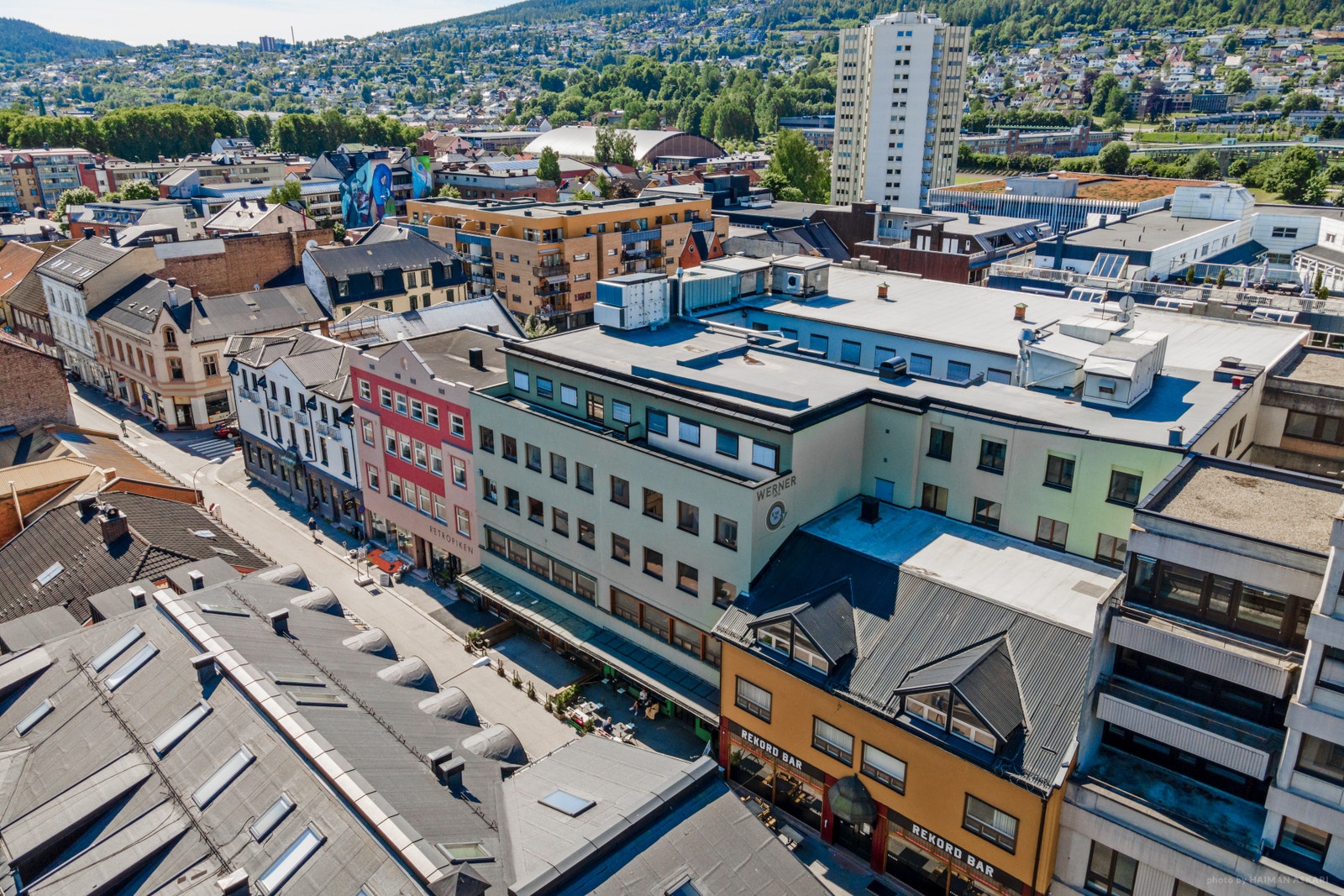 Wernergården – totalrehabilitert fasade mot Strømsø Torg Galleribilde