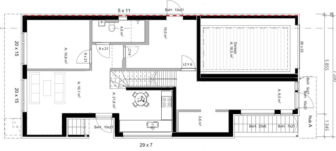 Alternativ planløsning i 1. etg. til f.eks. generasjonsbolig. Galleribilde