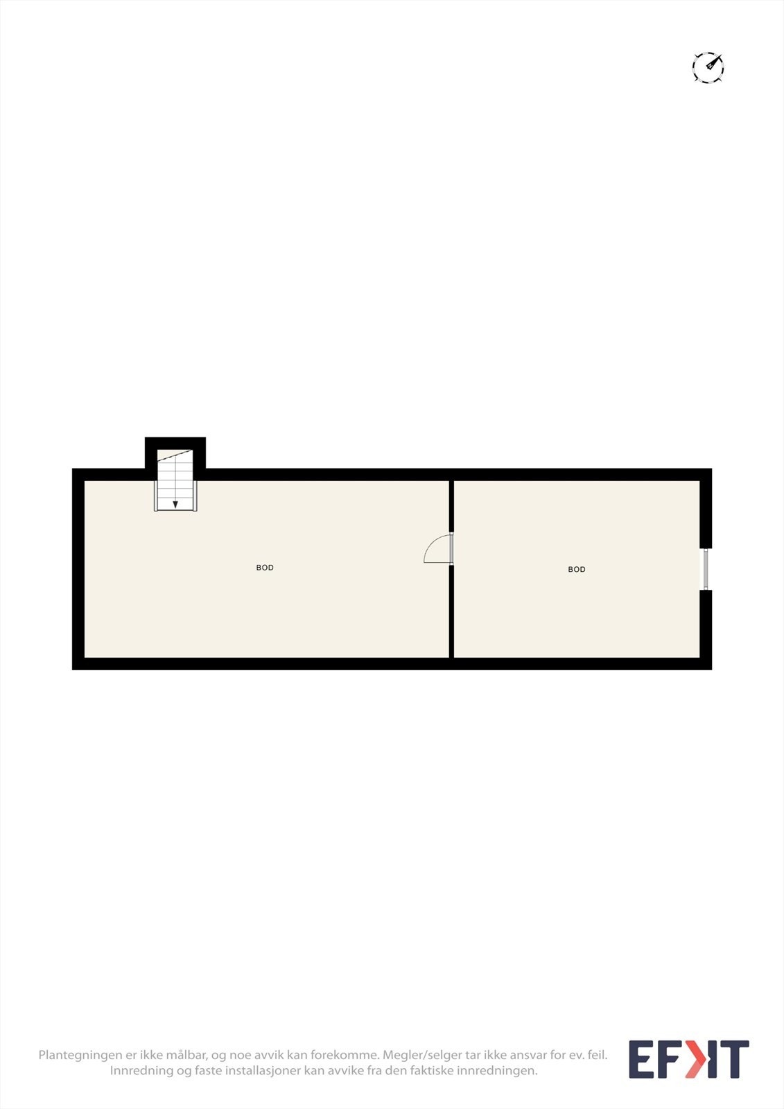 Plantegning av loftet i garasje-/stallbygget. Galleribilde