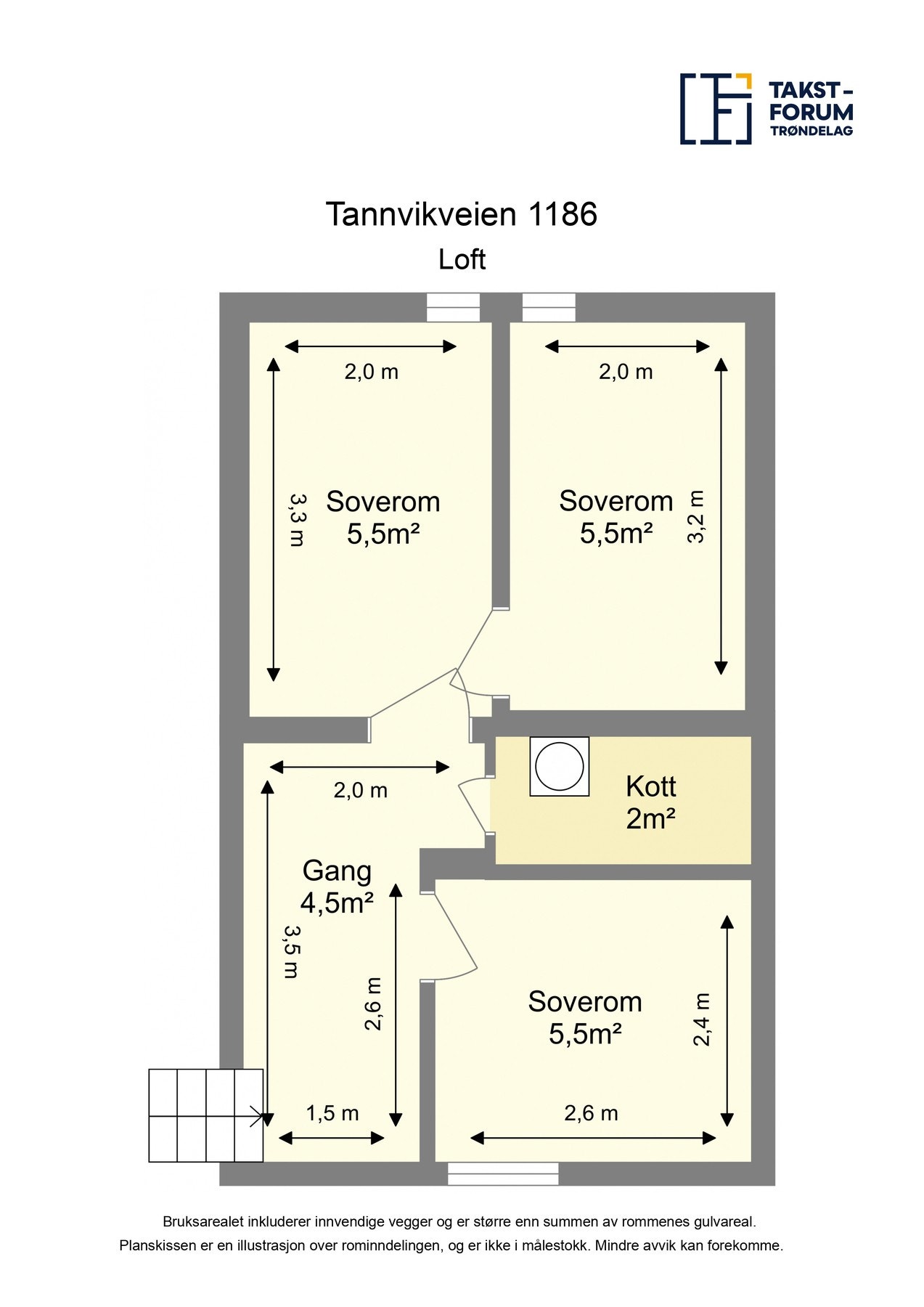 Planskisse loft Galleribilde