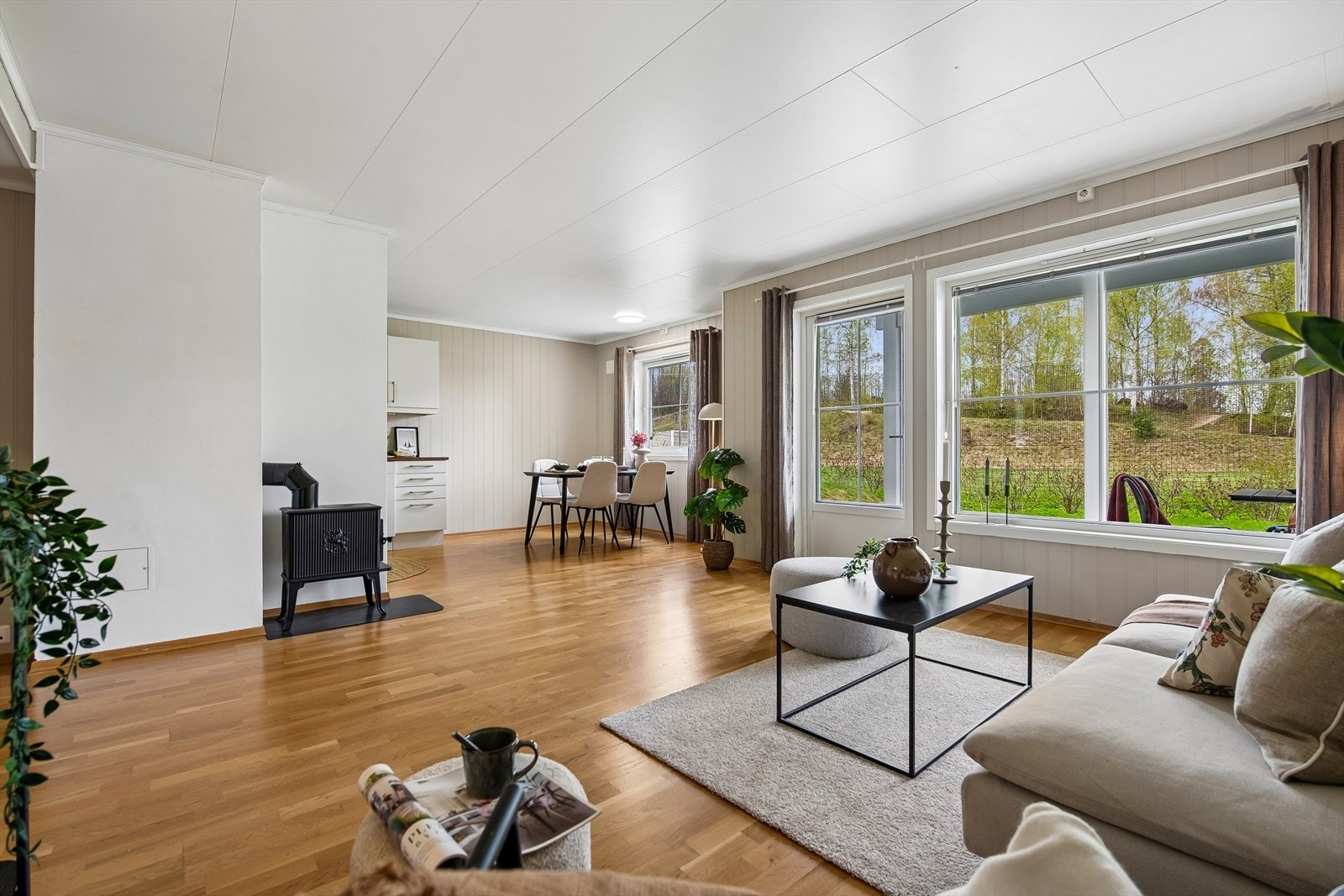 Store vindusflater med 2-lags isolerglass slipper inn rikelig med dagslys. Galleribilde