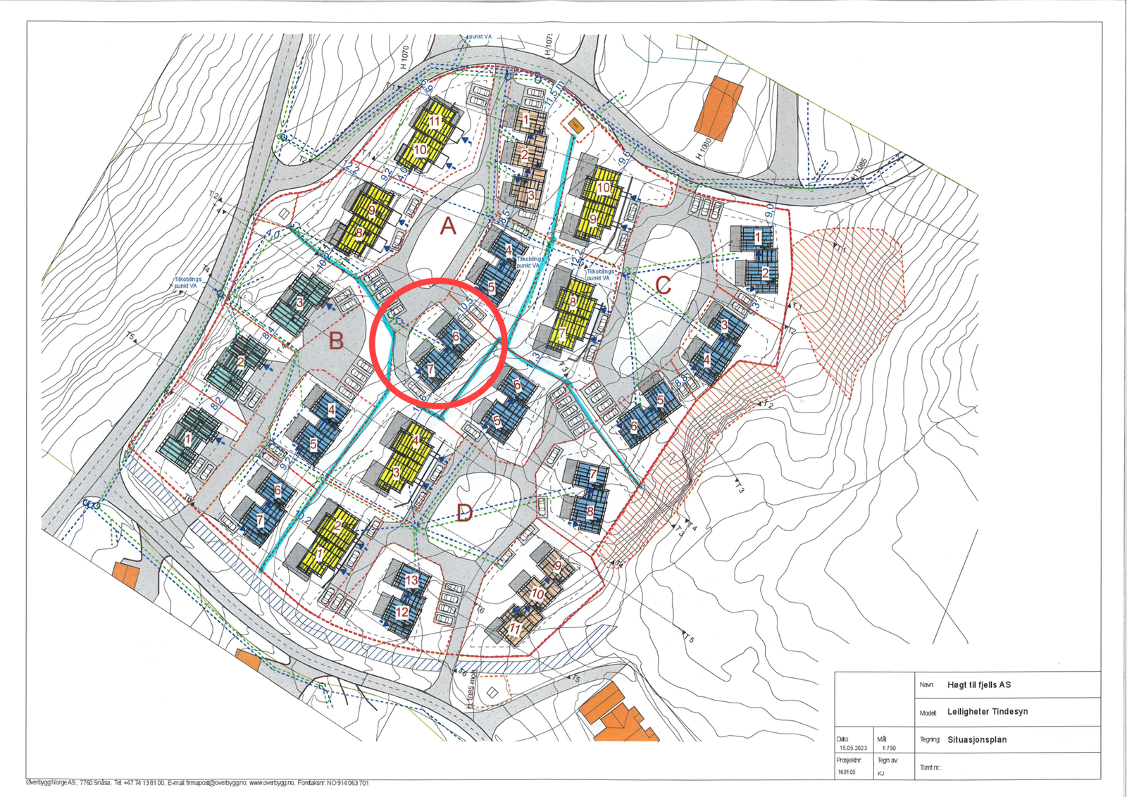 Situasjonsplan med A 6-7 markert Galleribilde