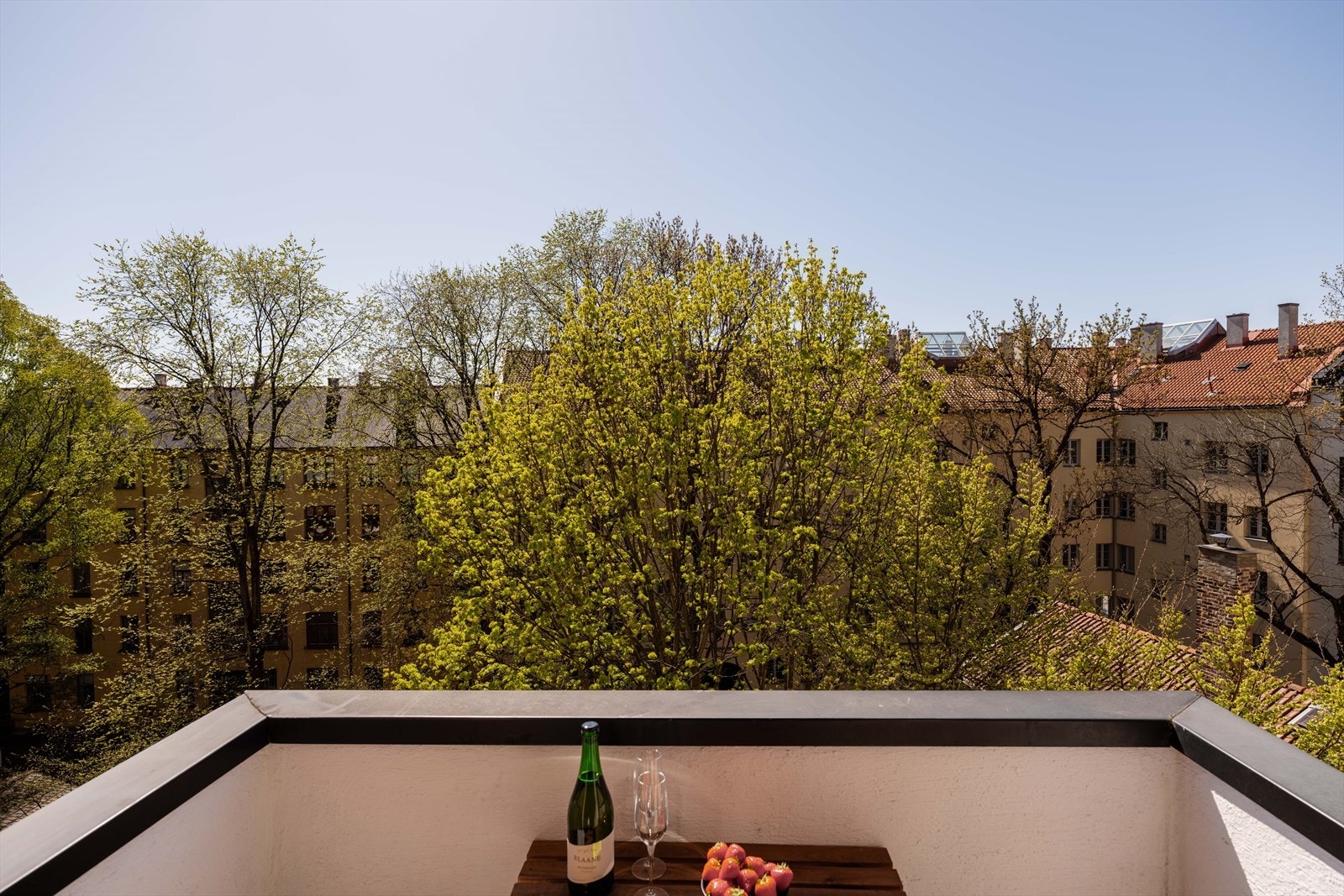 Nyt synet av den grønne og frodige bakgården som skaper en rolig og harmonisk atmosfære midt på Frogner. Galleribilde