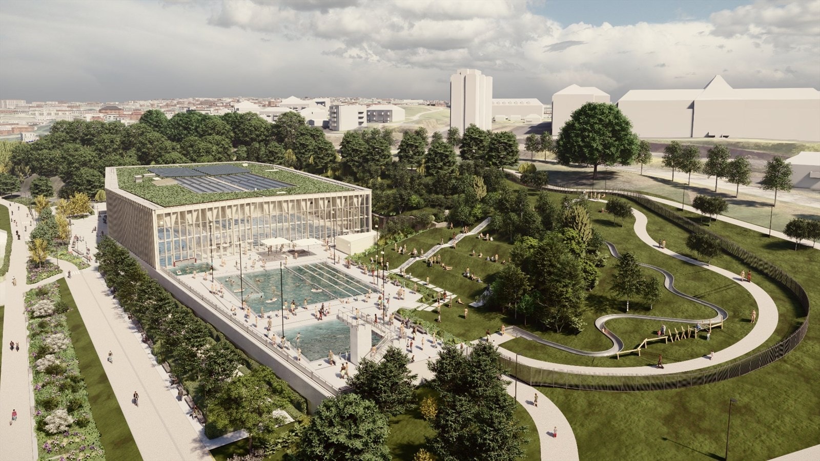 Nye Tøyenbadet sto ferdig i januar 2025 og er kun en spasertur unna boligen. Galleribilde