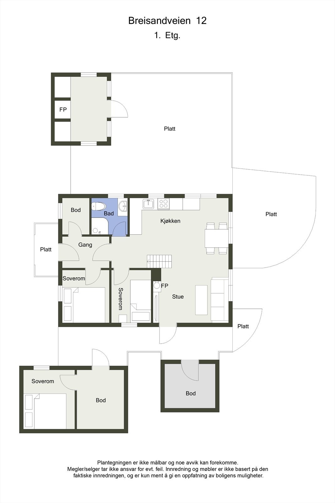 Planskisse 1. etajse - 2D Galleribilde