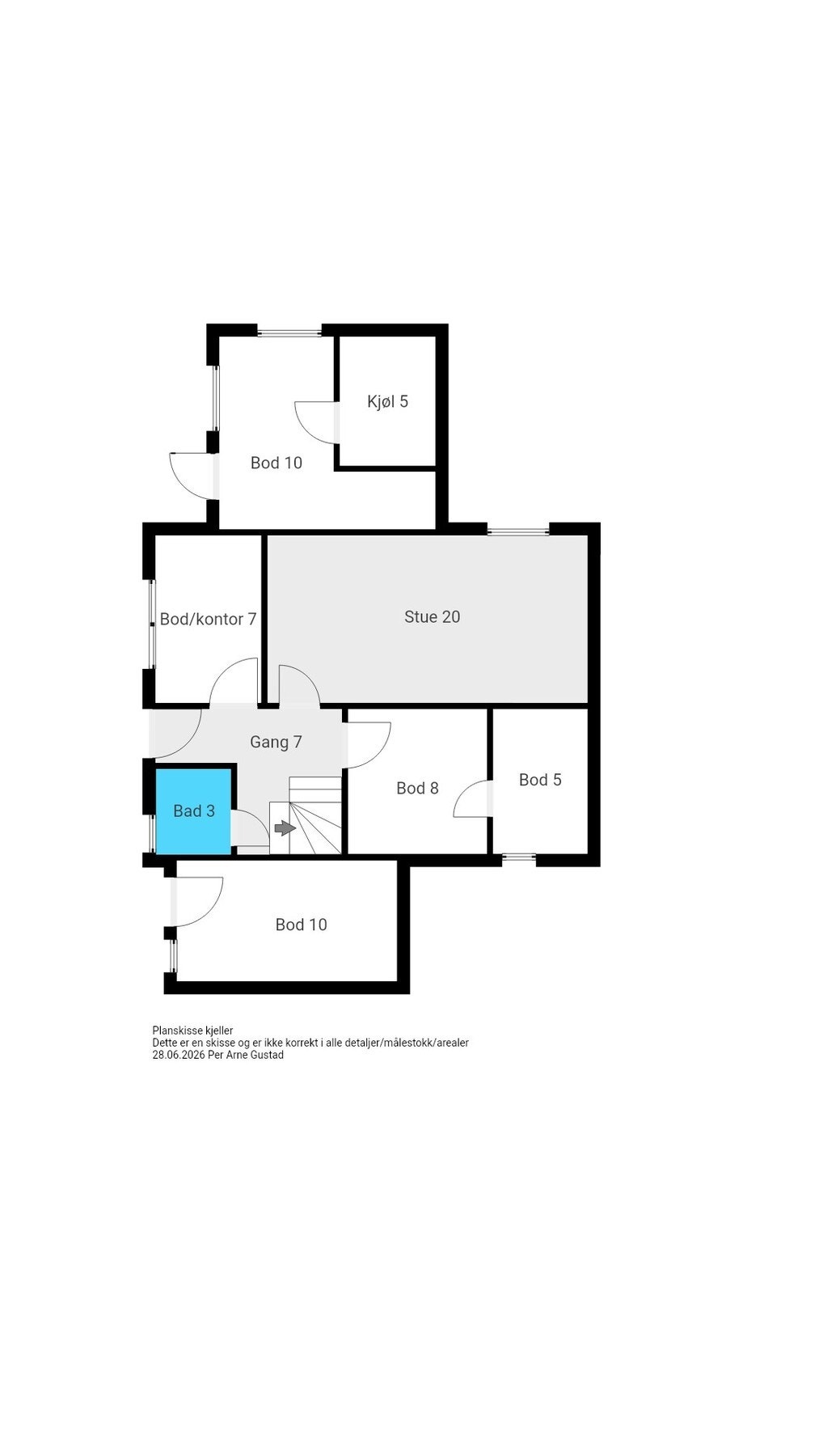 Plantegning kjeller Galleribilde