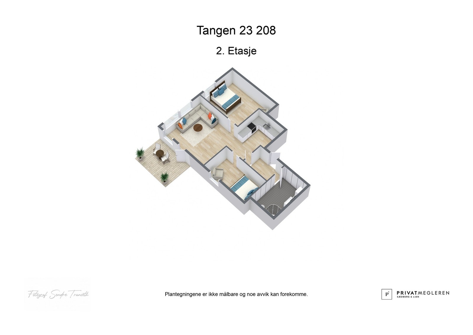 - 3D plantegning (ikke målbart) - Galleribilde