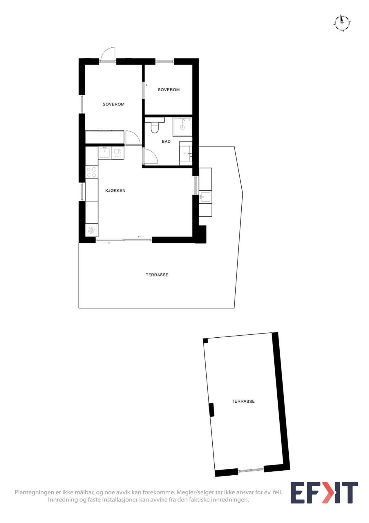 Plantegning hytte 2. Galleribilde