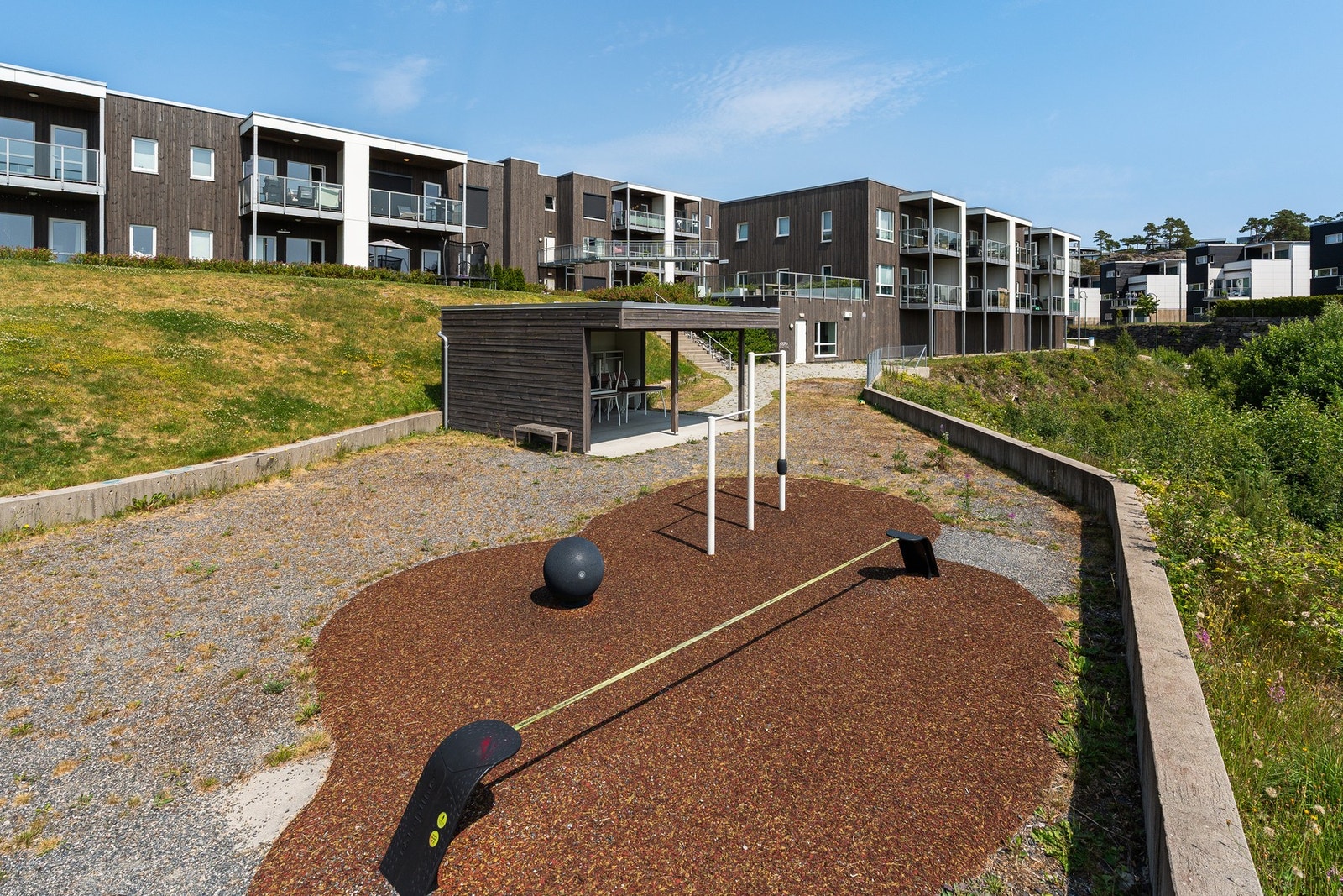 Fellesområde for beboerne med treningsapparater Galleribilde