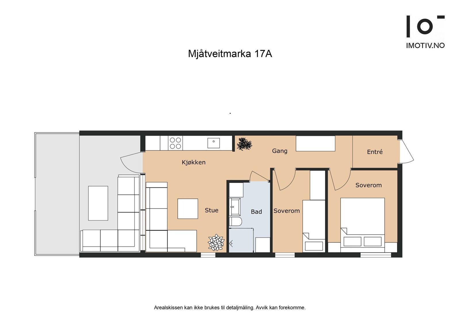 Plantegning - BRA: 56 kvm - TBA: 20 kvm Galleribilde