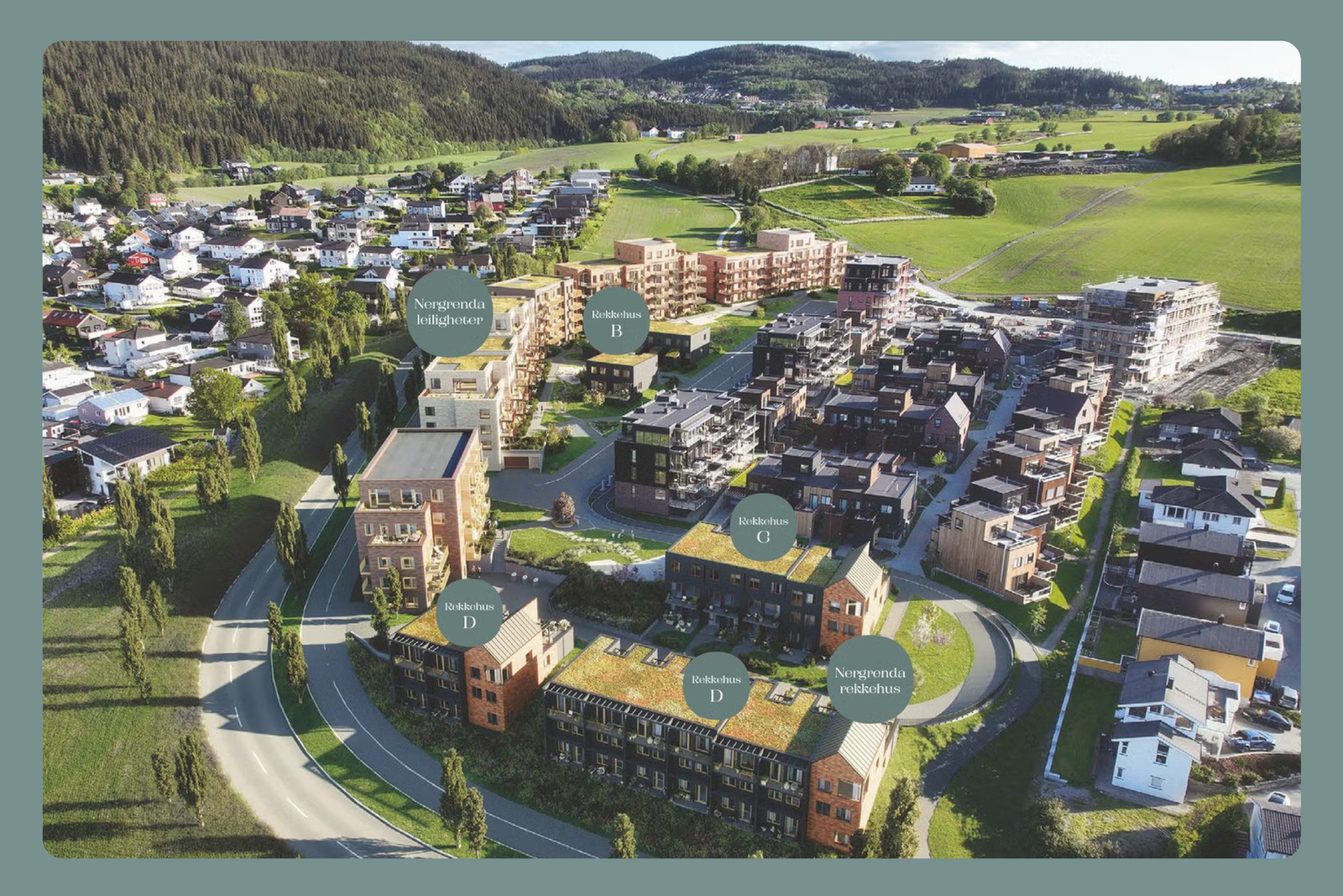 Beboerne trives veldig godt på Overvik, nå utvides det populære boligområdet. Illustrasjon, endringer vil forekomme. Galleribilde