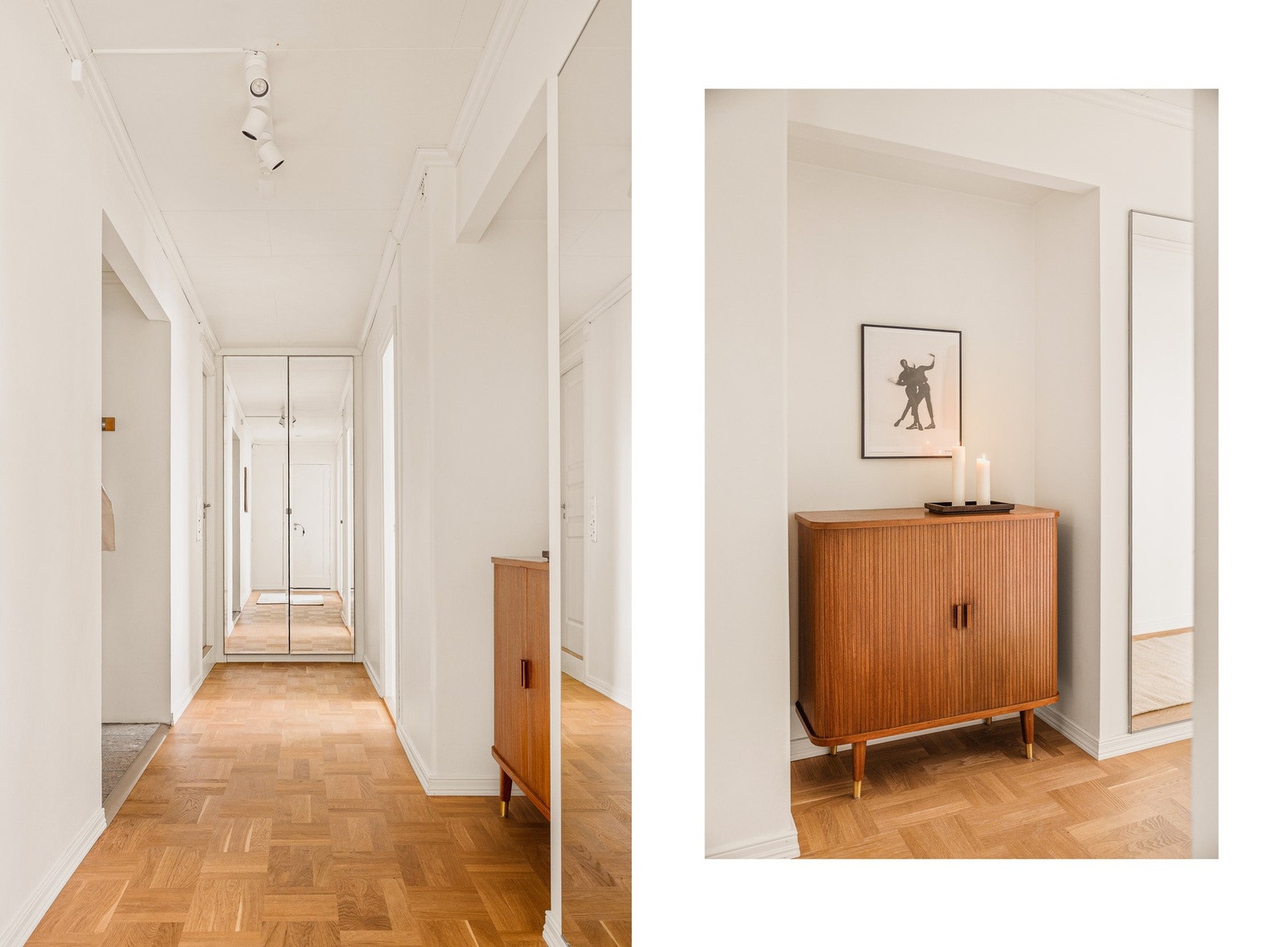Entréen leder videre inn til den romslige gangen på hele 12,7 kvm, som binder boligens rom sammen på en naturlig måte. Galleribilde