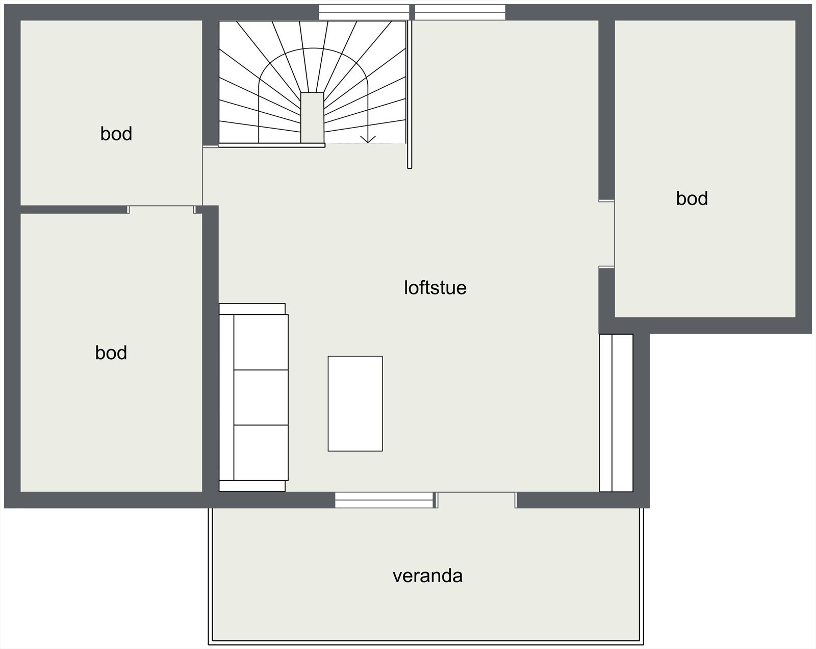 Plantegning loft. Galleribilde