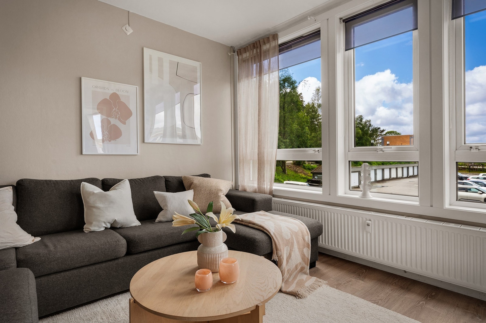 Oppvarming via radiatorer tilknyttet felles varmesentral. Galleribilde