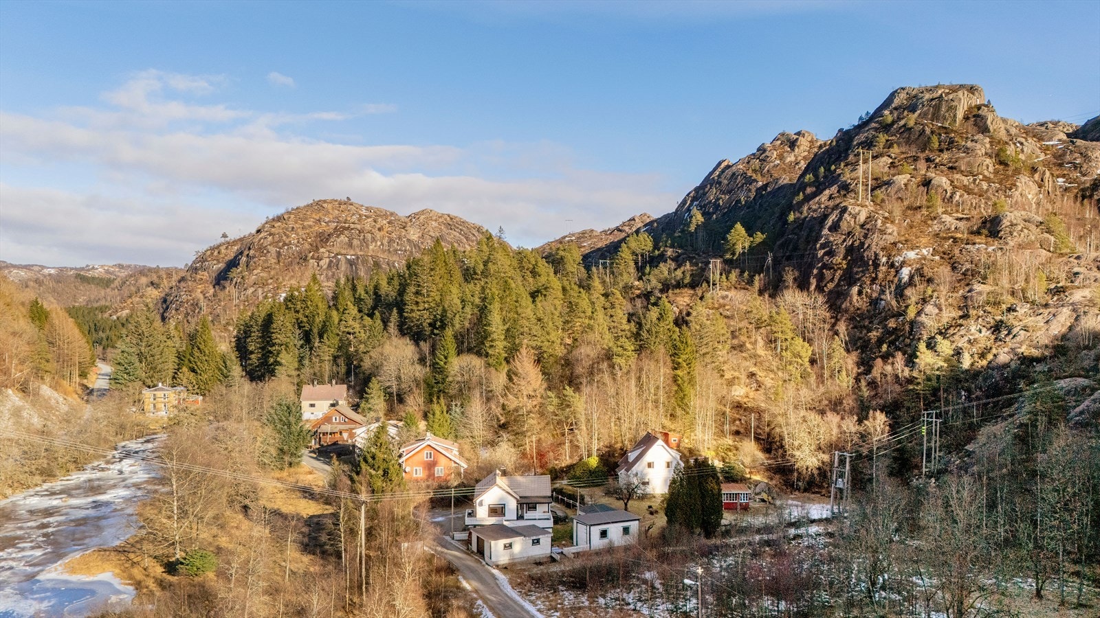 Fin beliggenhet langs elven Galleribilde