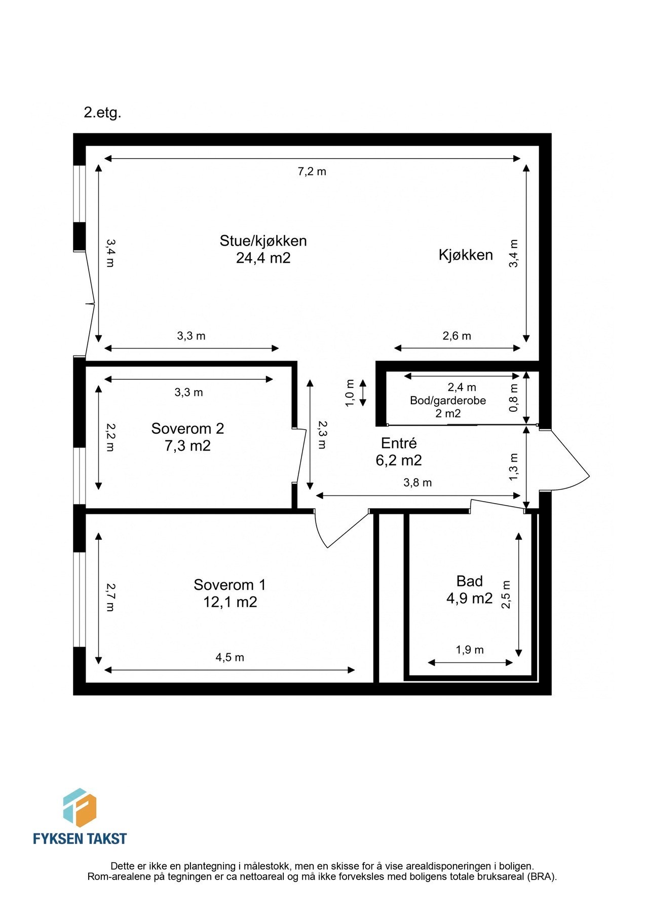 Målsatt planskisse. Galleribilde