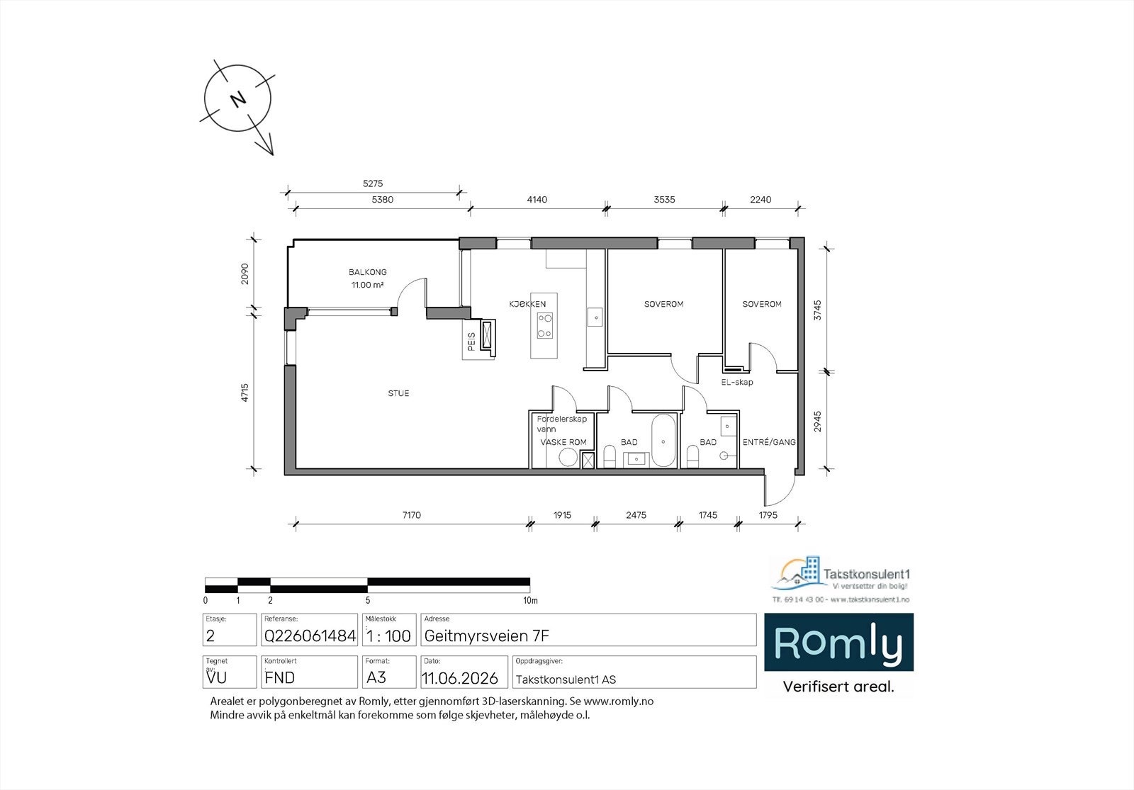 Plantegning 2. etasje Galleribilde