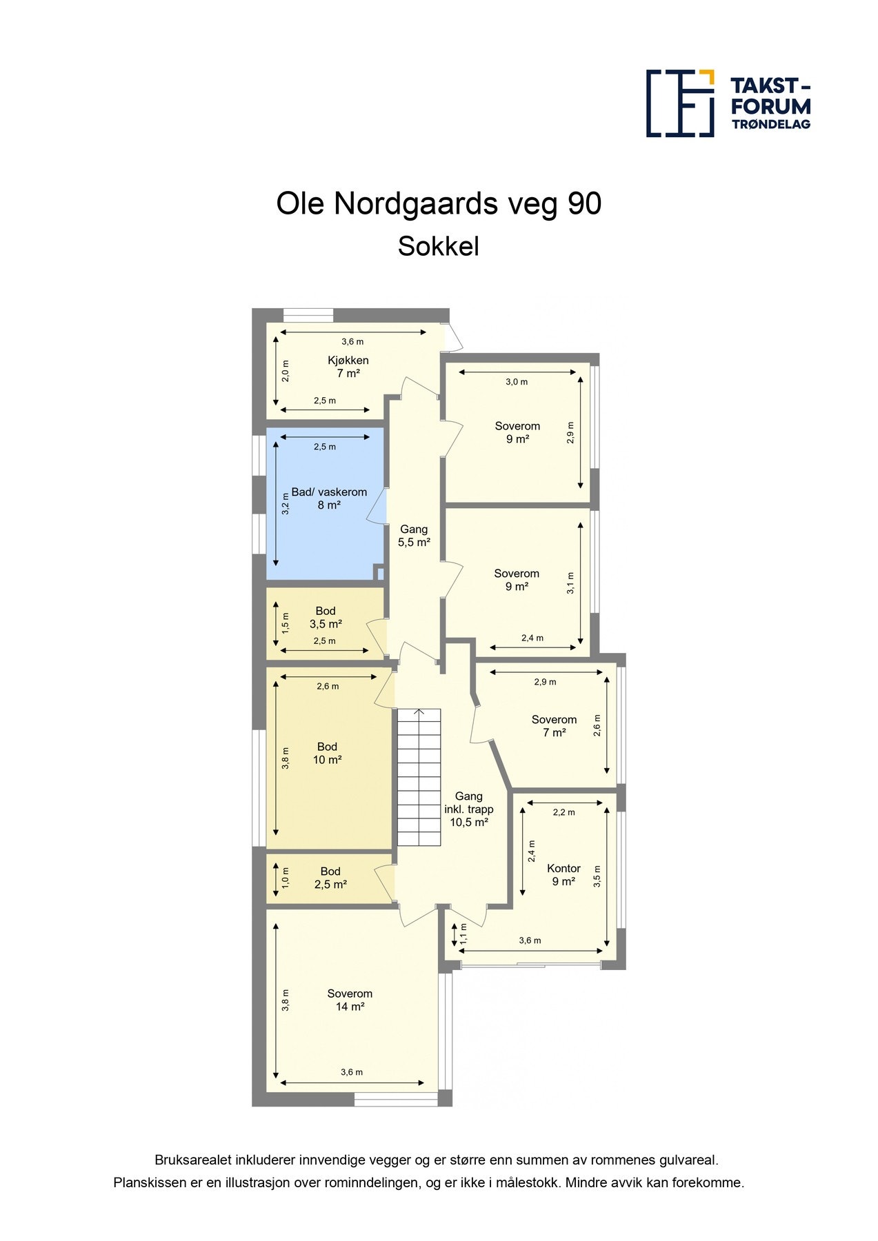 Plantegning sokkel etasje Galleribilde