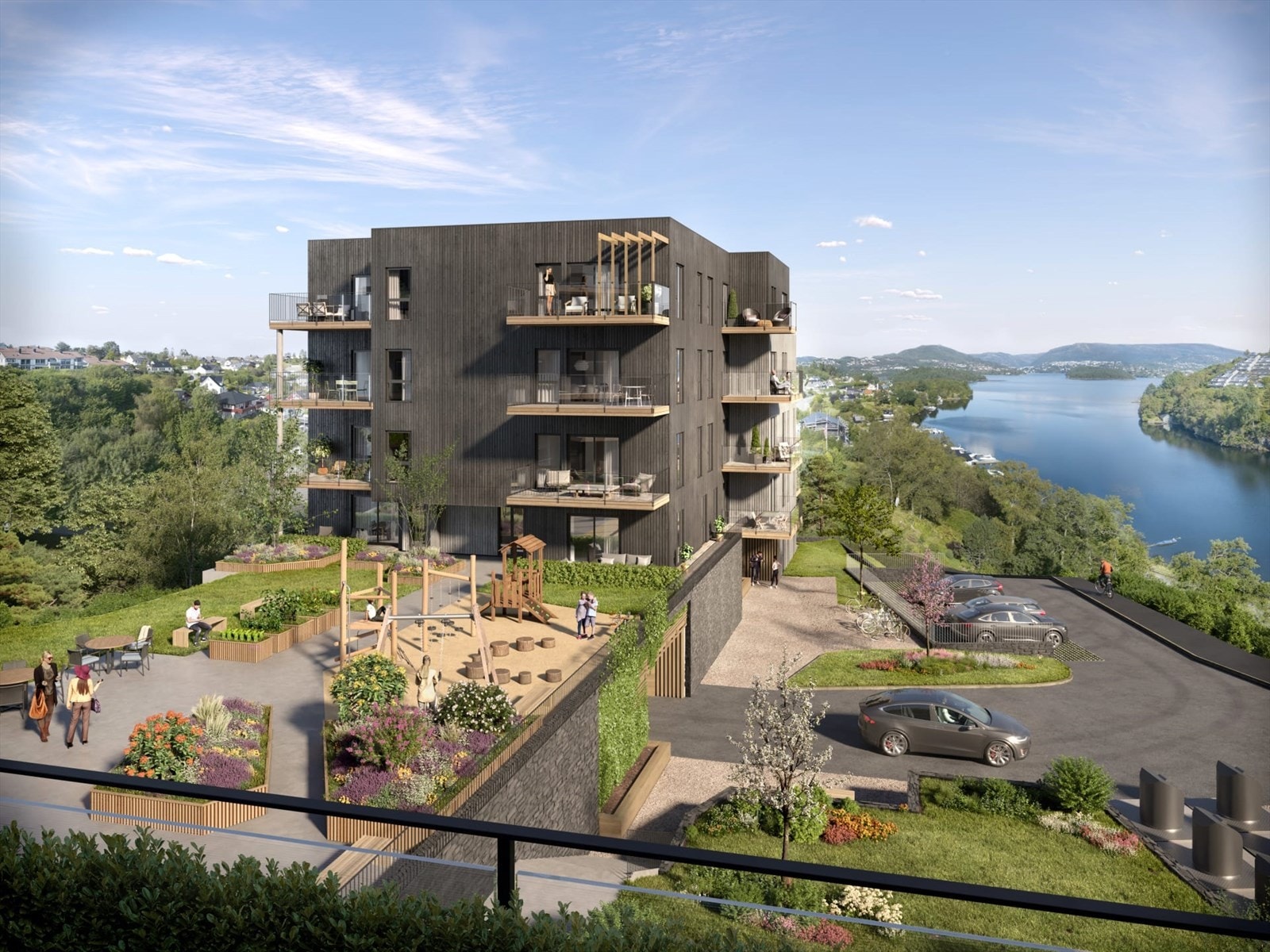 Steinsvikåsen har en attraktiv og tilbaketrukket beliggenhet i naturskjønne omgivelser, med spektakulær utsikt over Nordåsvannet. Galleribilde