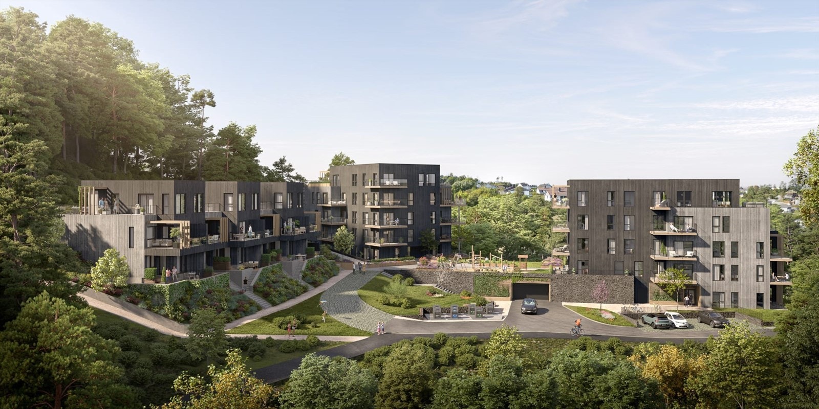 De tre byggene er plassert for å gi maksimale utsikts- og solforhold for alle beboerne i det unike prosjektet. I tillegg får alle boligene store og romslige balkonger. Galleribilde