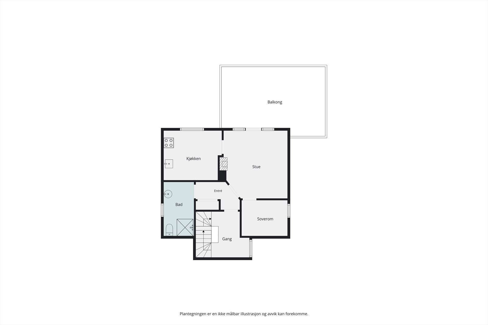 Plantegning 2- etasjen- Illustrativ tegning Galleribilde