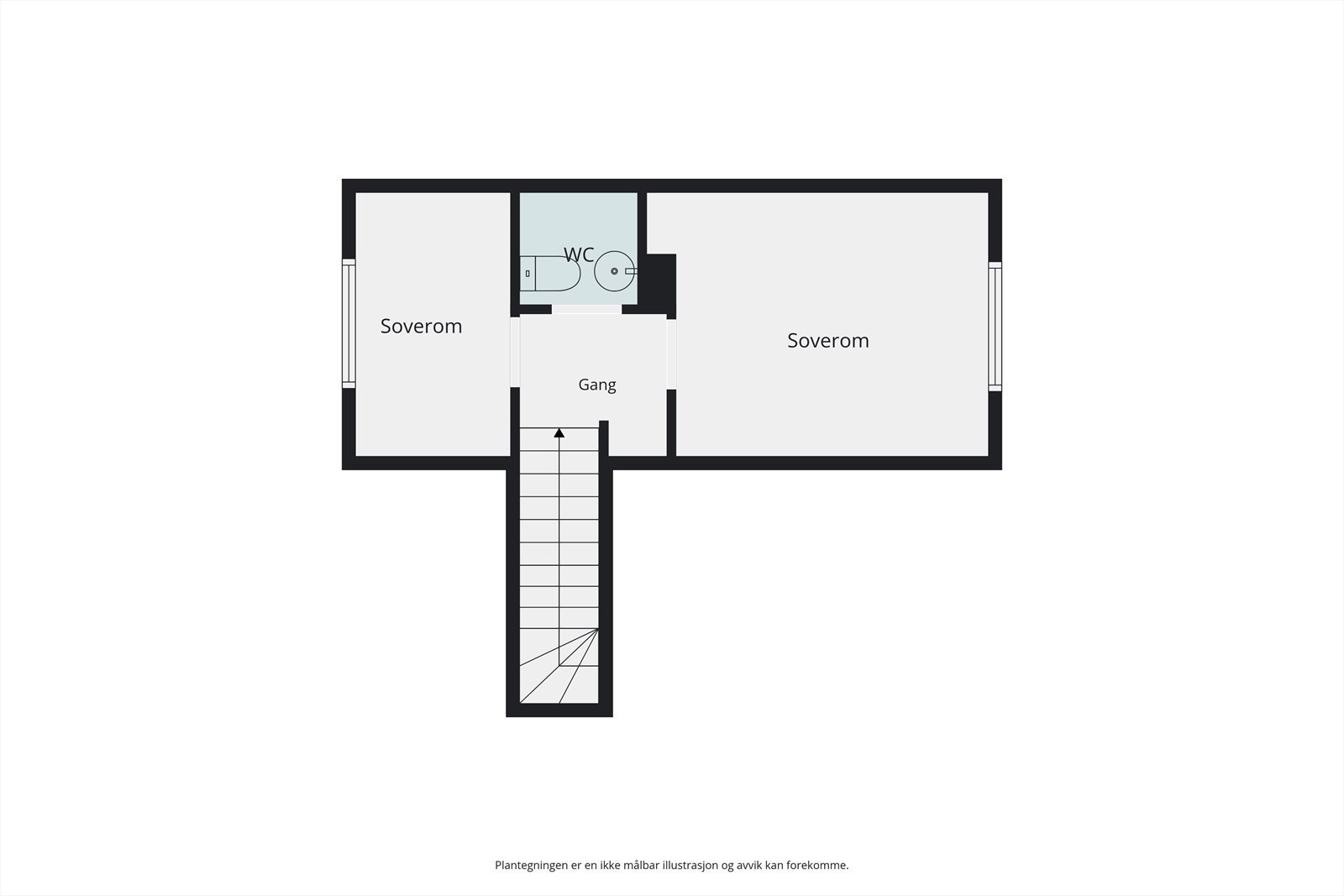 Plantegning lofts del - Illustrativ tegning Galleribilde