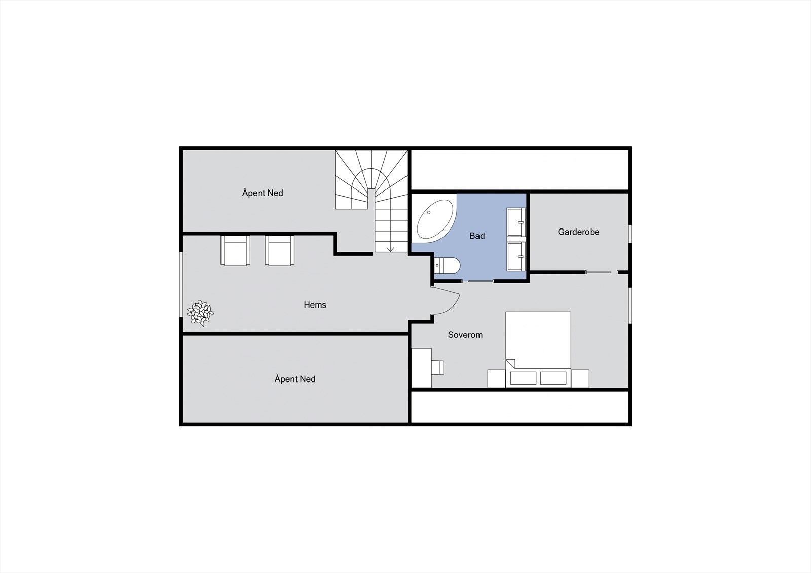 Planløsning loft Galleribilde