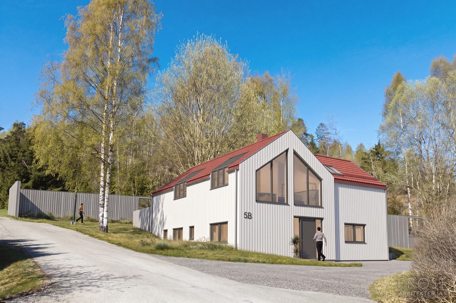 Illustrasjon godkjent hus - kun ment som illustrasjon. Illustrasjon lagd av Frost Arkitekter. Galleribilde