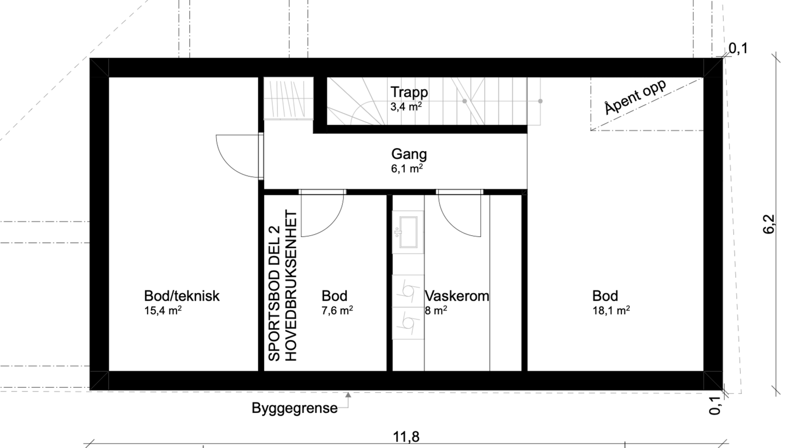 Underetasje - godkjent rammetegning. Endringer kan forekomme Galleribilde