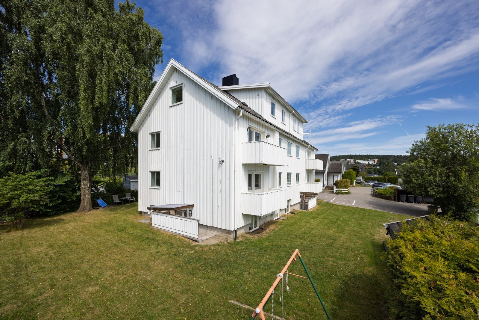 Sameiet har en stor, felles hage til stor glede for fremtidige beboere. Galleribilde