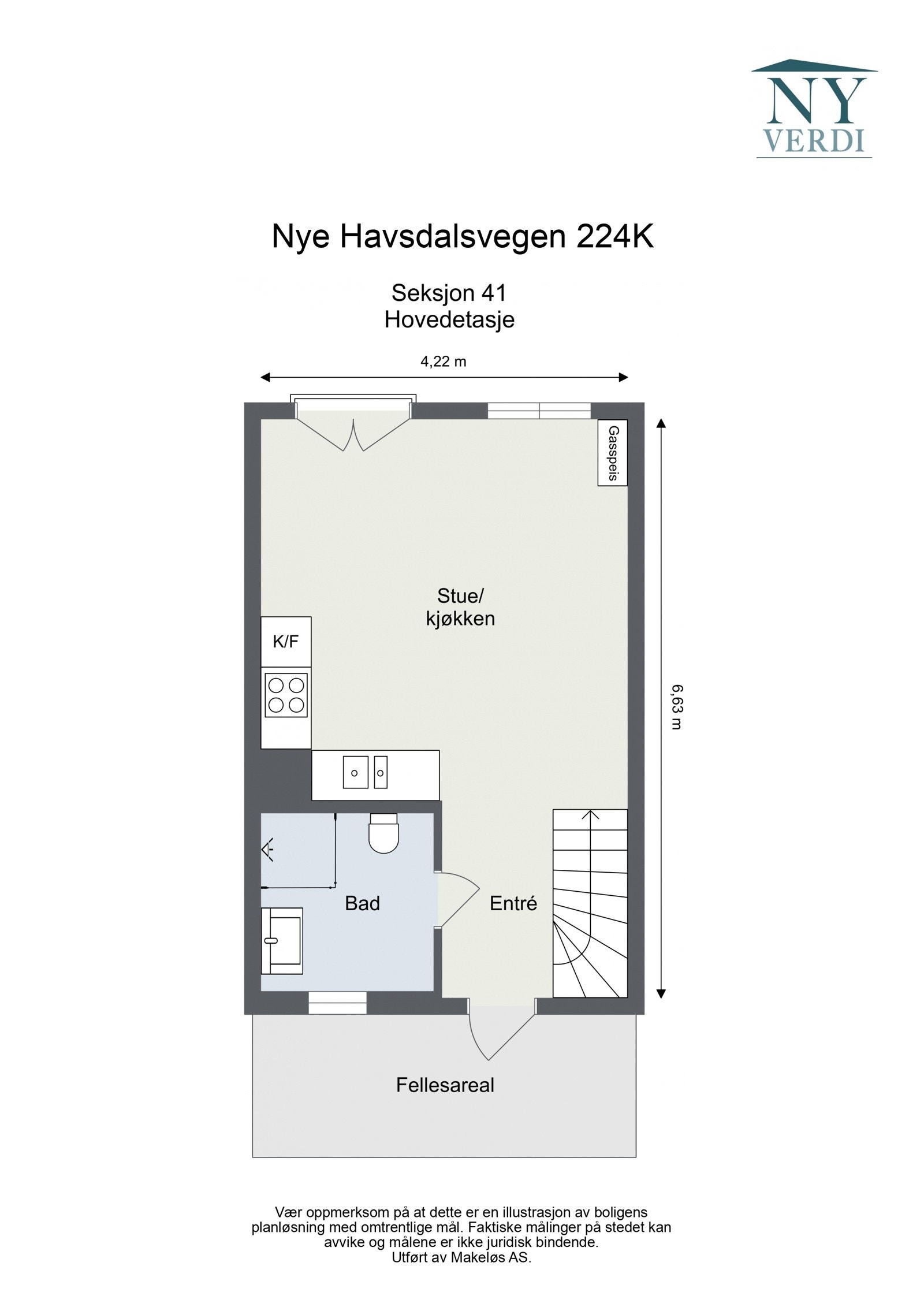 Plantegning hovedetasje - illustrasjon, avvik kan forekomme Galleribilde