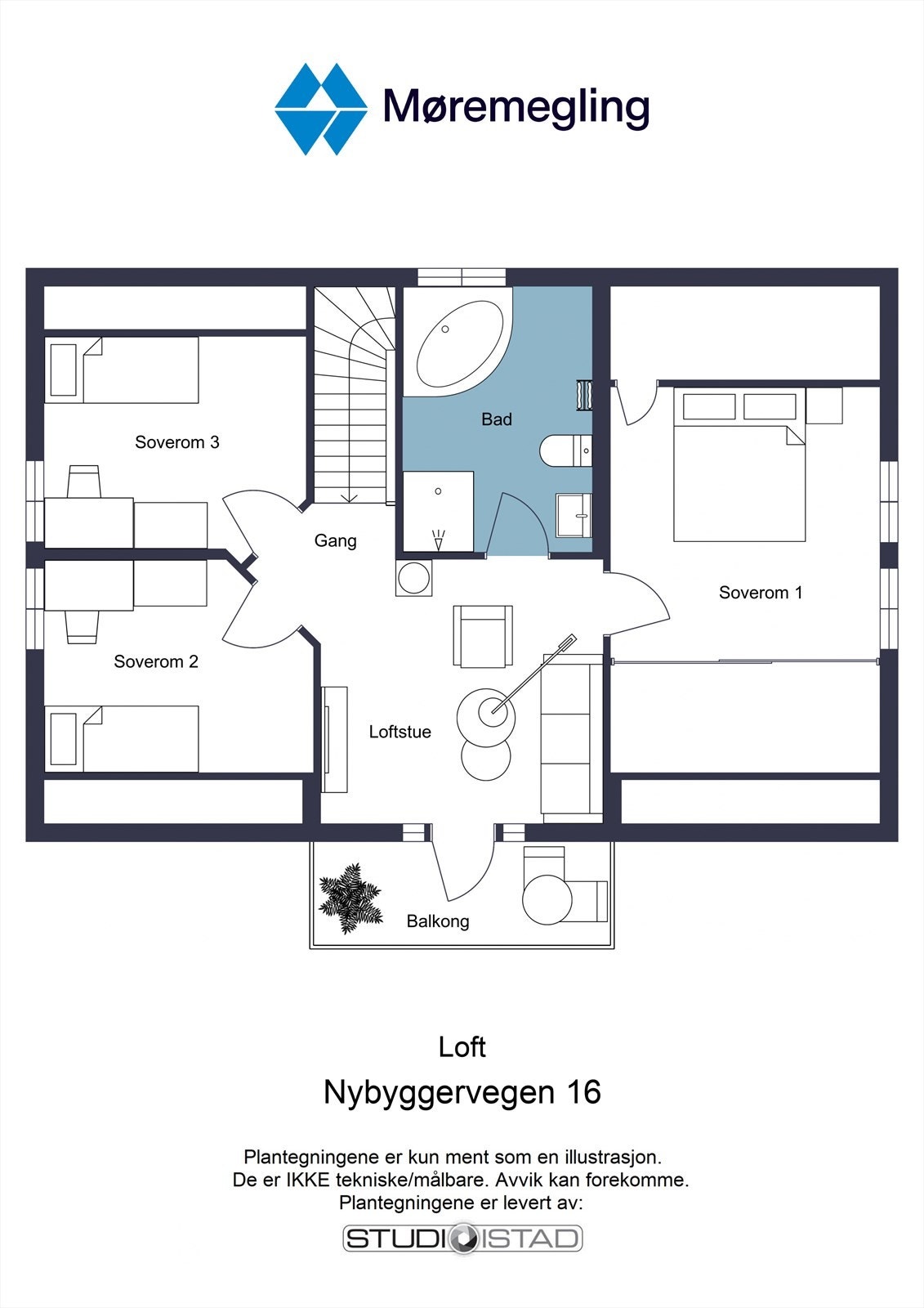 Plantegning loft Galleribilde