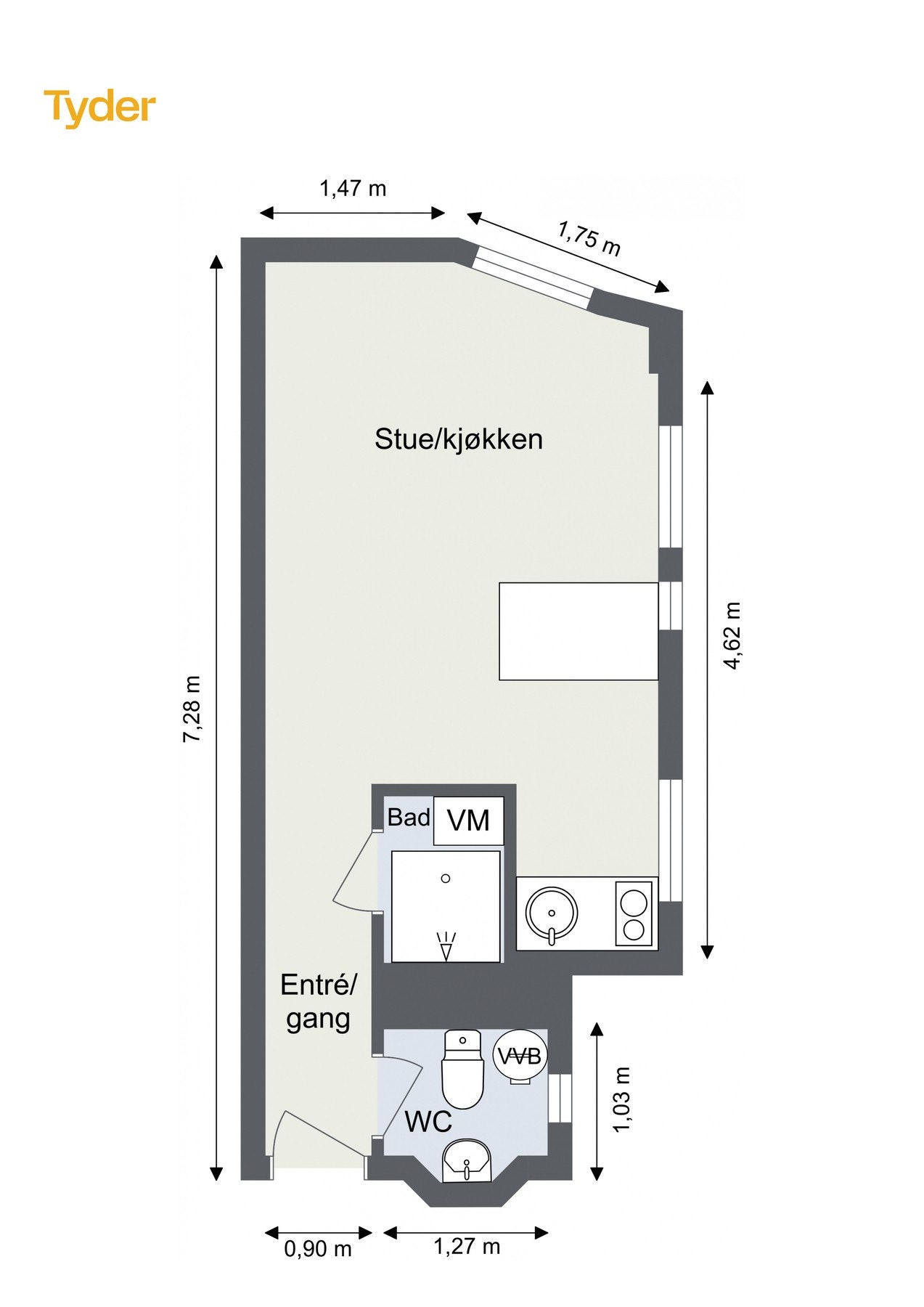 Oppmålt plantegning. Galleribilde