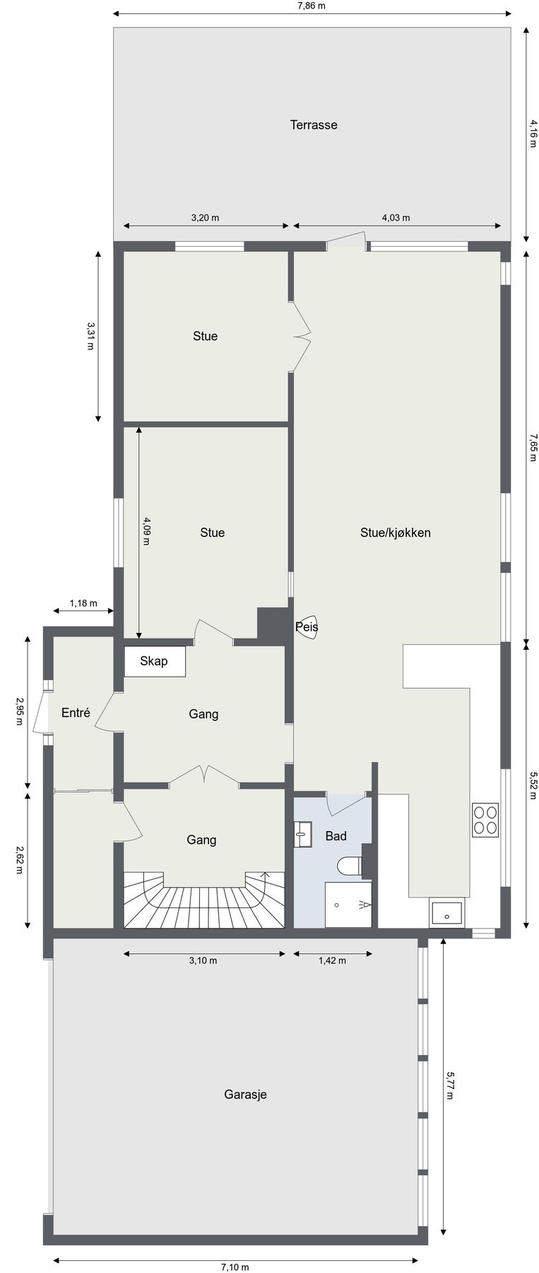 Plantegning - 1.etg Galleribilde