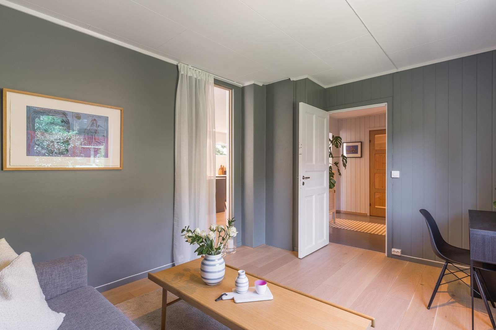 Rommet benyttes i dag som gjesterom og kontor, men kan også innredes som ekstra soverom, treningsrom eller annet. Galleribilde