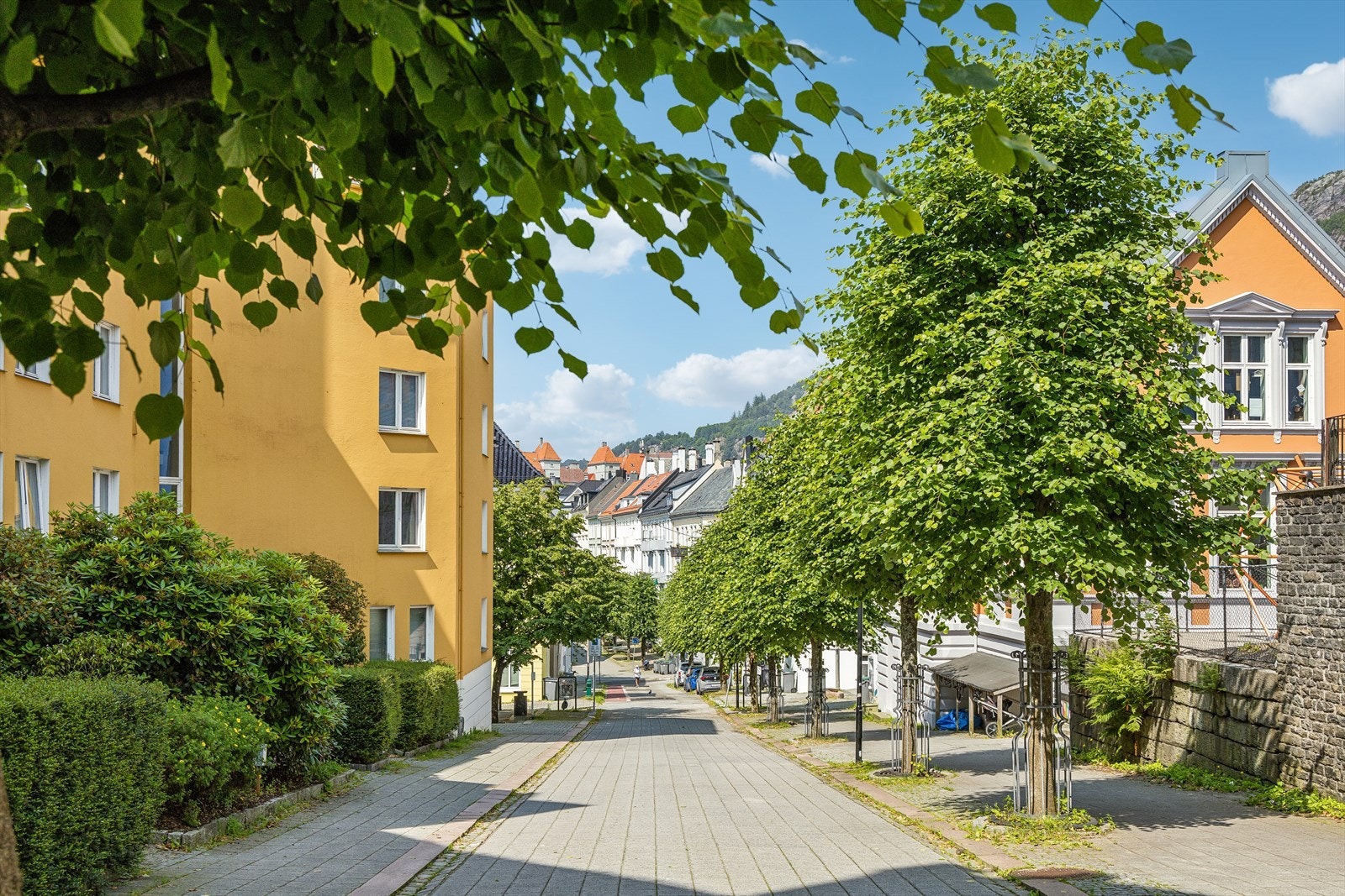 Her bor du i rolige, lite trafikkerte gater med gangavstand til sentrumskjernen. Galleribilde