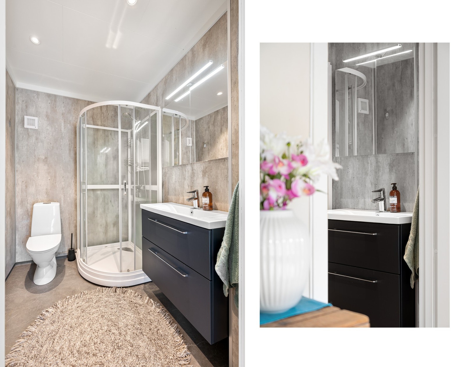 Badet er renovert i senere tid og har elektriske varmekabler i gulv Galleribilde