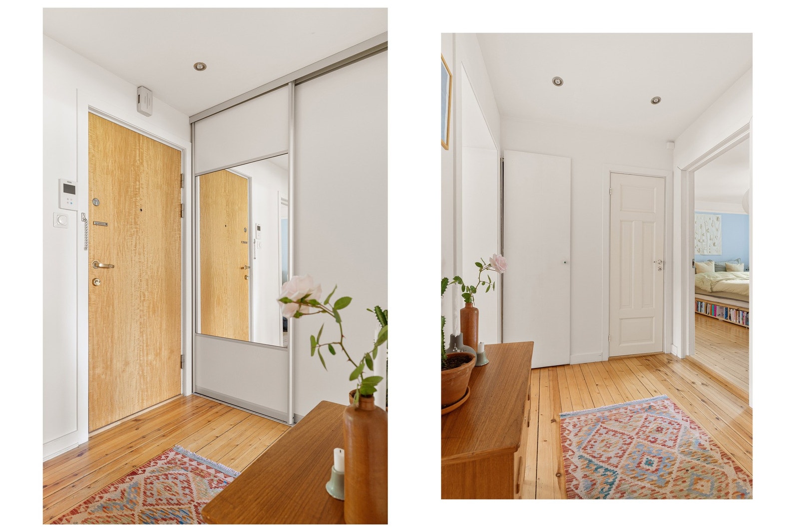 Entréen av leiligheten er romslig og har godt med lagringsplass. Galleribilde